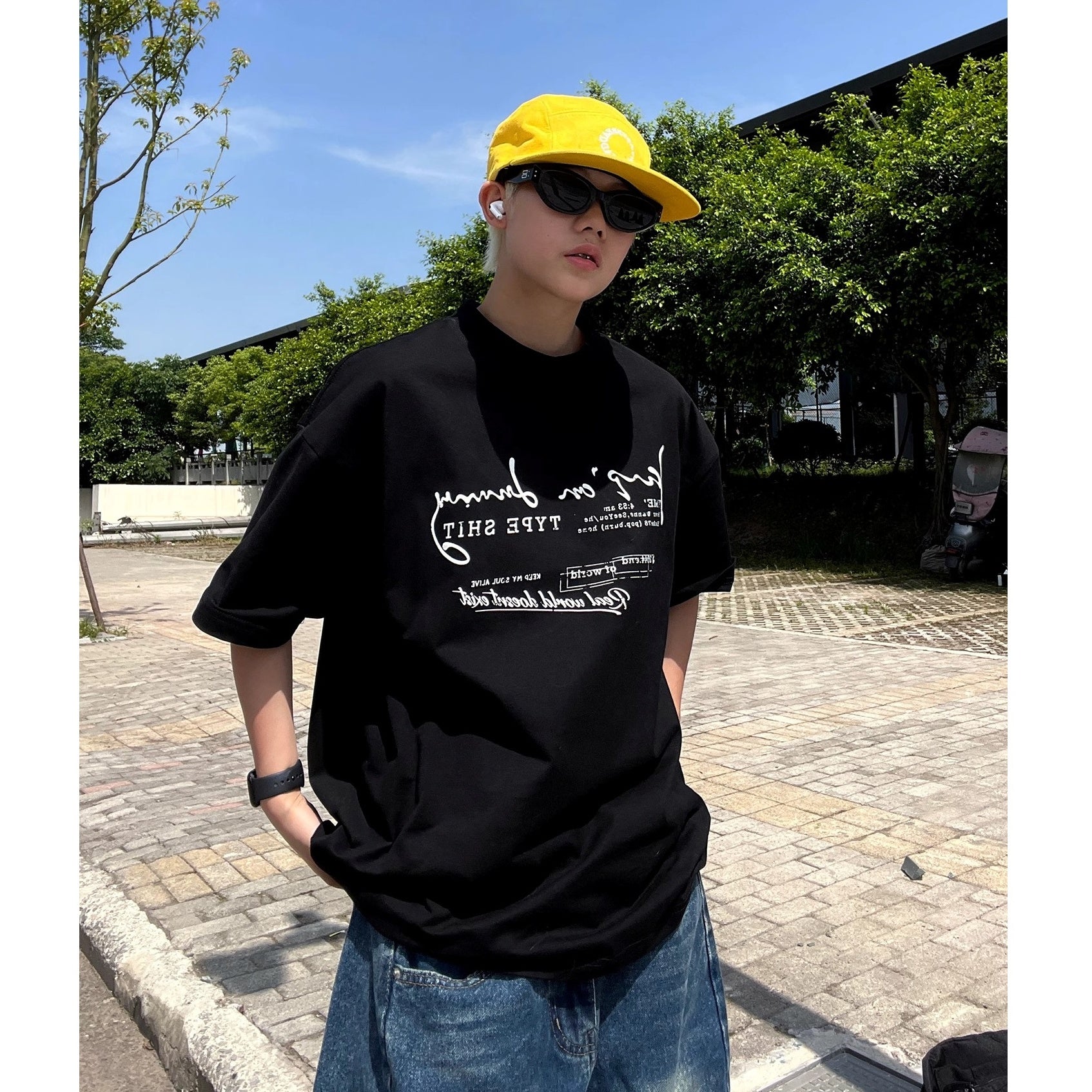 Letter Slogan Casual T-Shirt EAT176