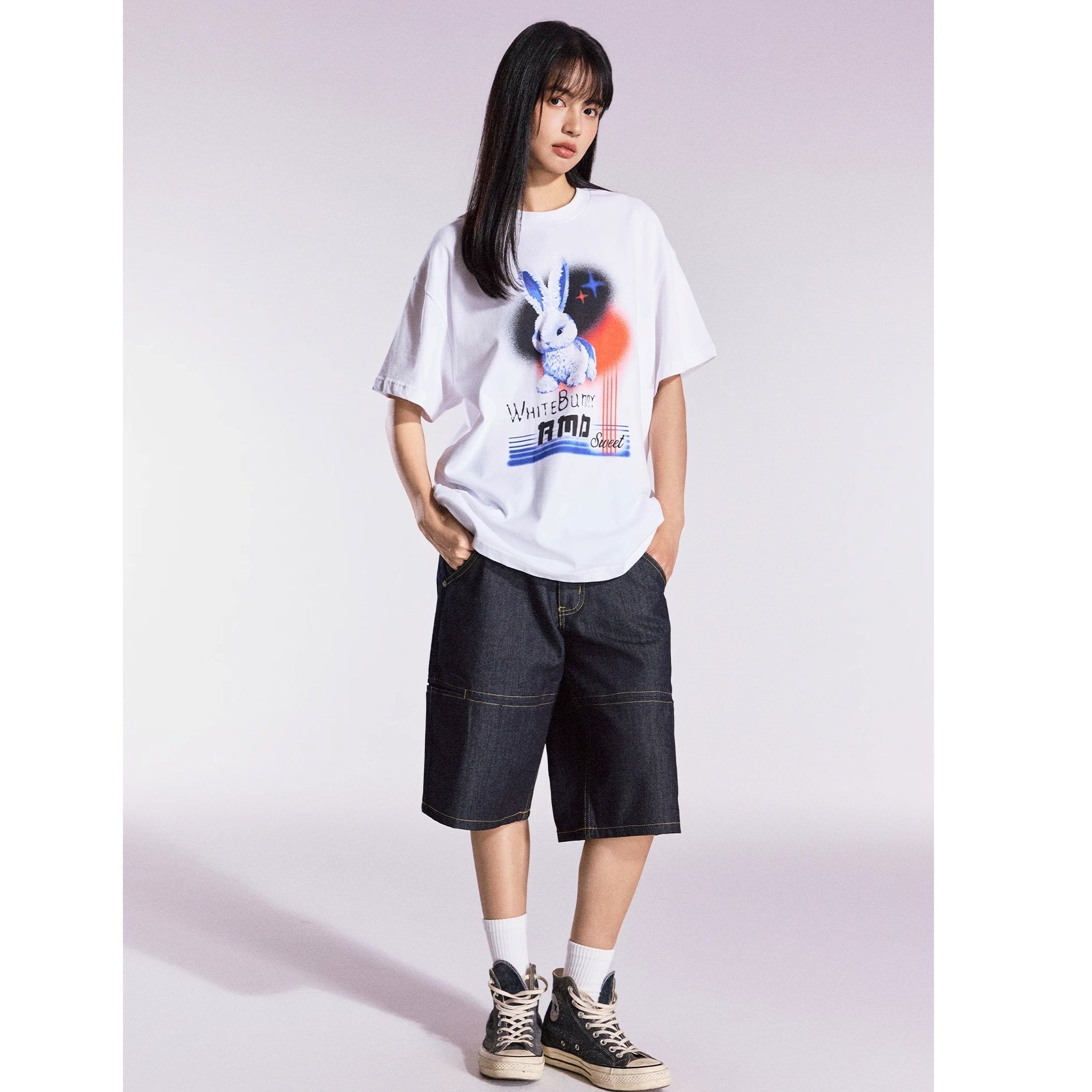 White Rabbit Print T-shirt MB7363
