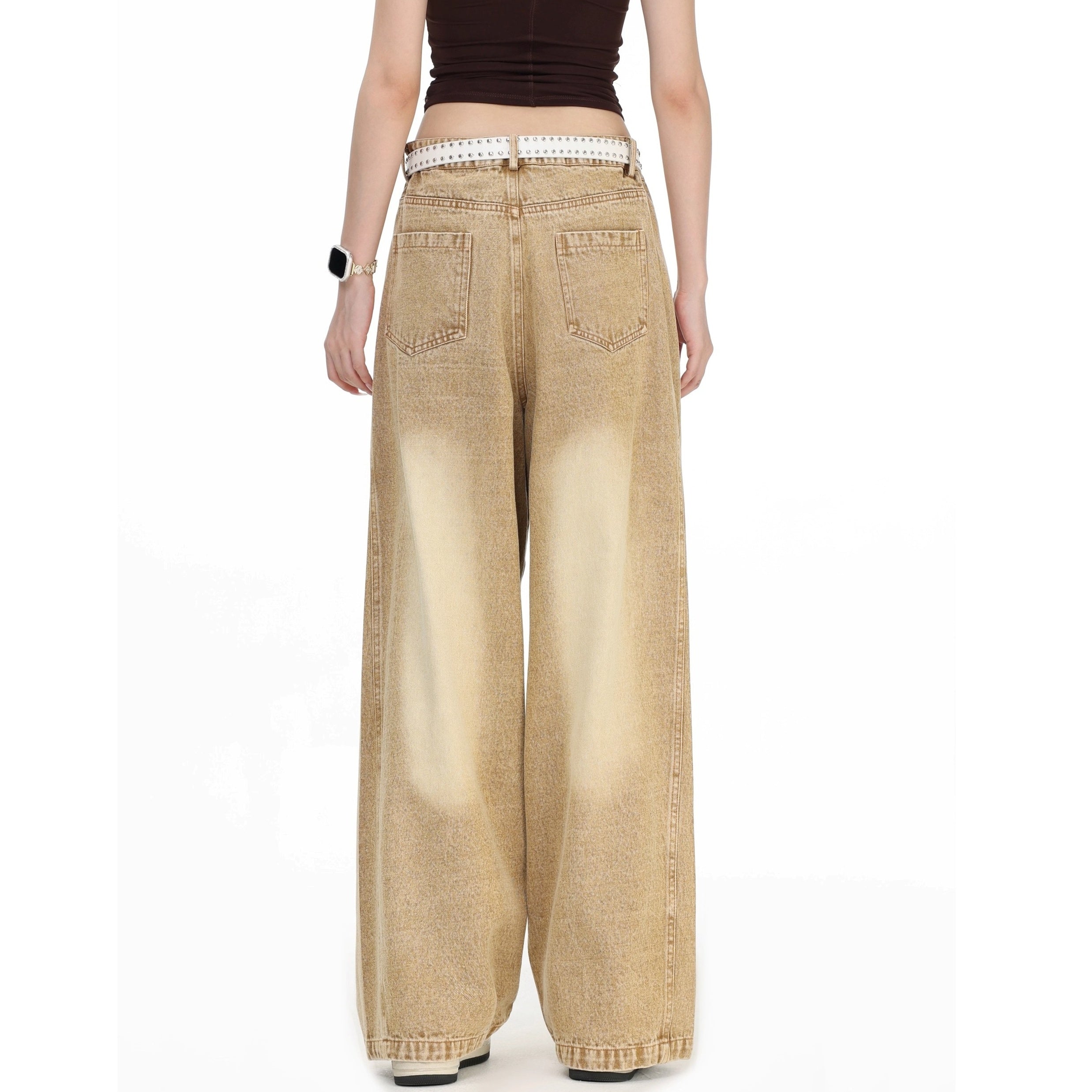 Gradient Colorful RhineStone Loose Jeans IN7069