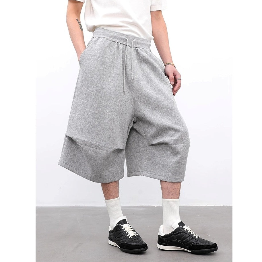 Pleated Air Layer Scimitar Cropped Sweatpants BL1006