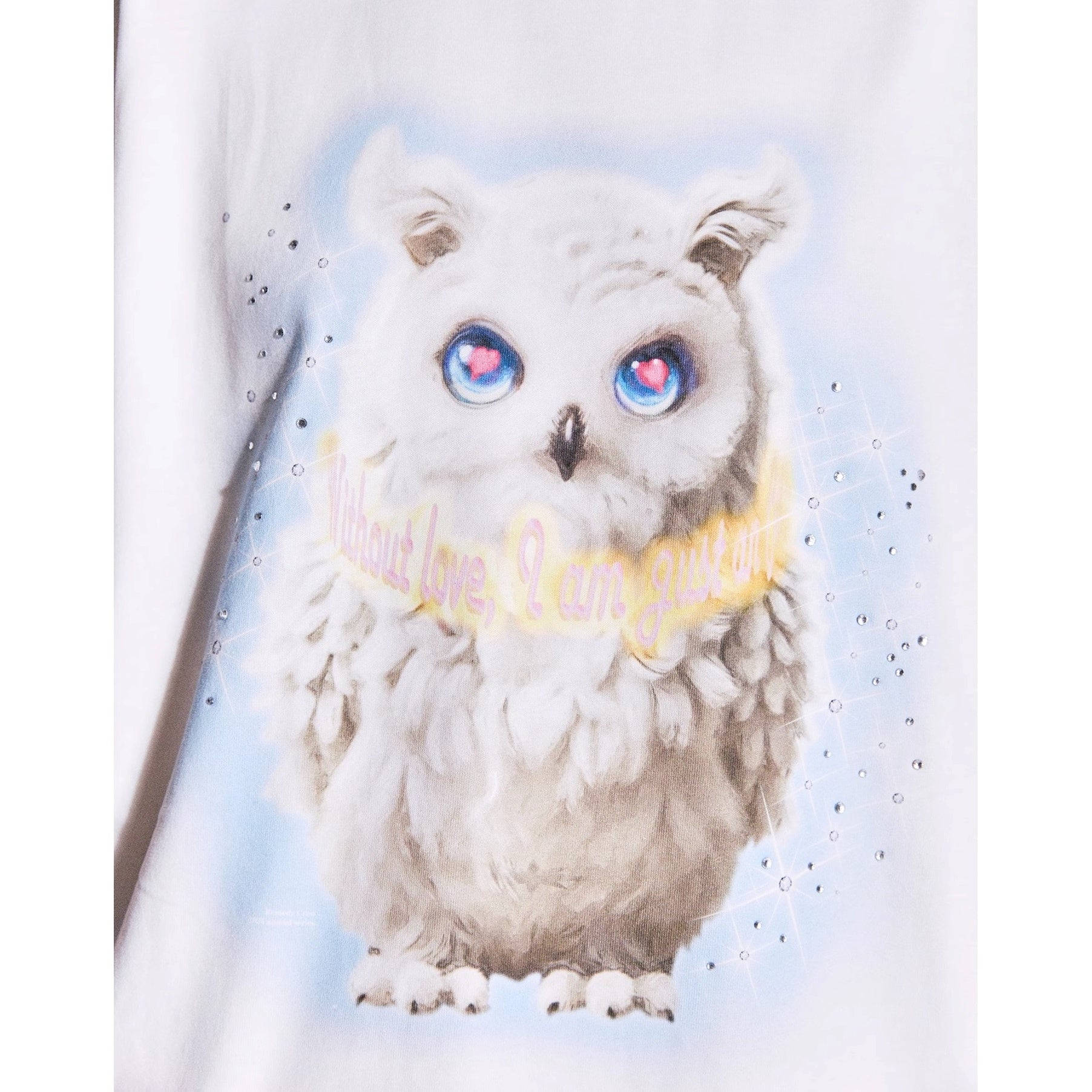 Owl Rhinestone Loose T-shirt MB7361