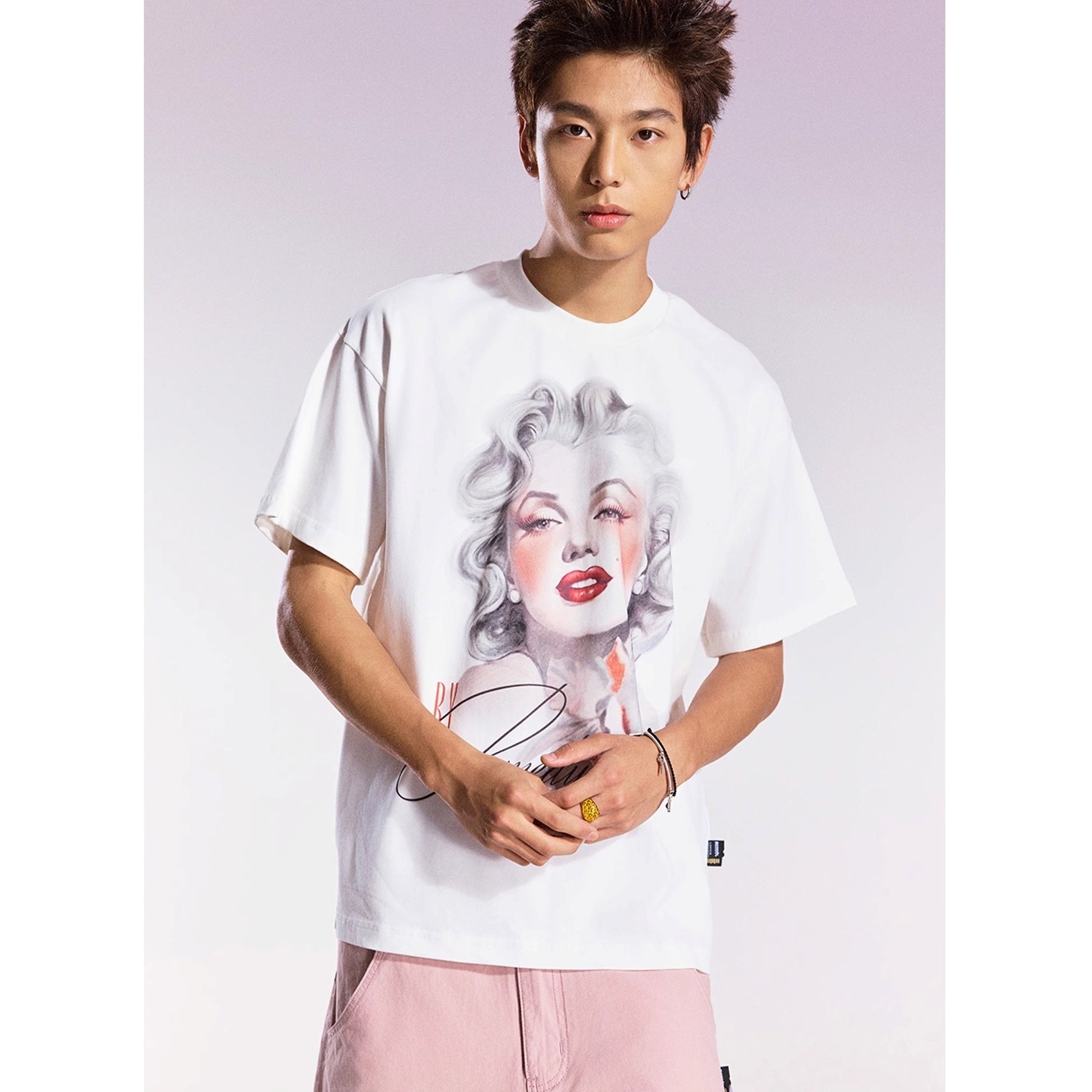 Monroe Retro Loose Crew Neck T-shirt MB7356