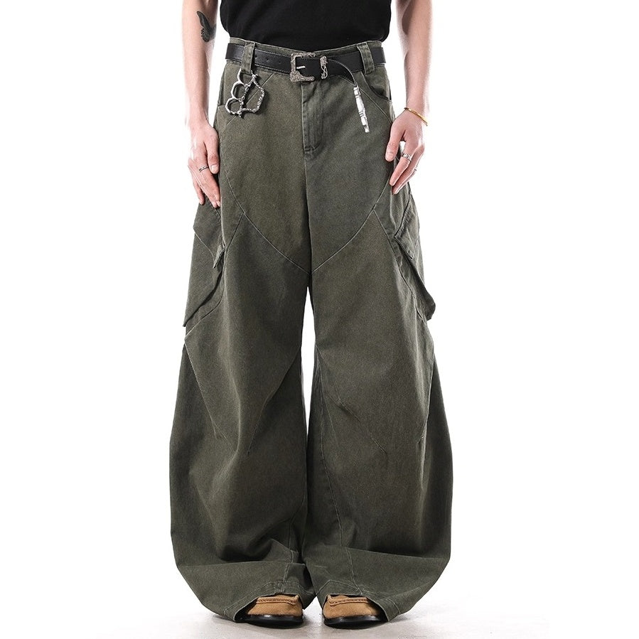 Switching Casual Loose Cargo Curve Pants BL1020