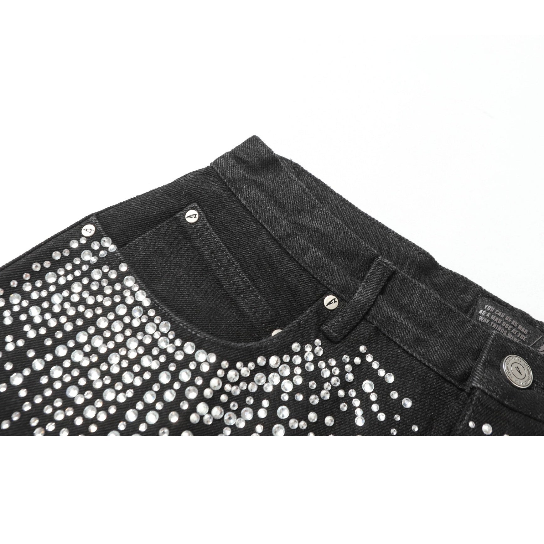 RhineStone Raw Edge Denim Half Shorts MB7352