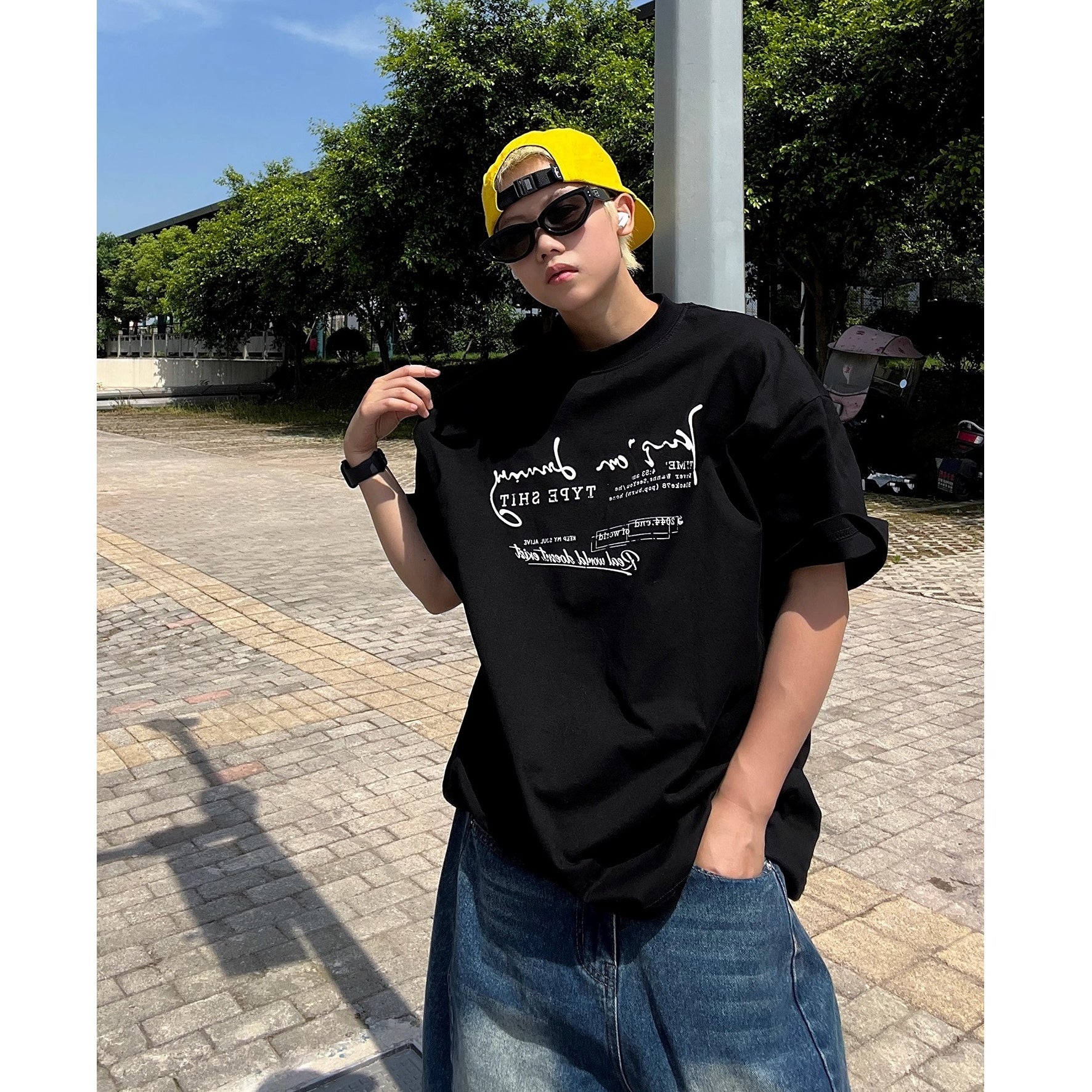 Letter Slogan Casual T-Shirt EAT176