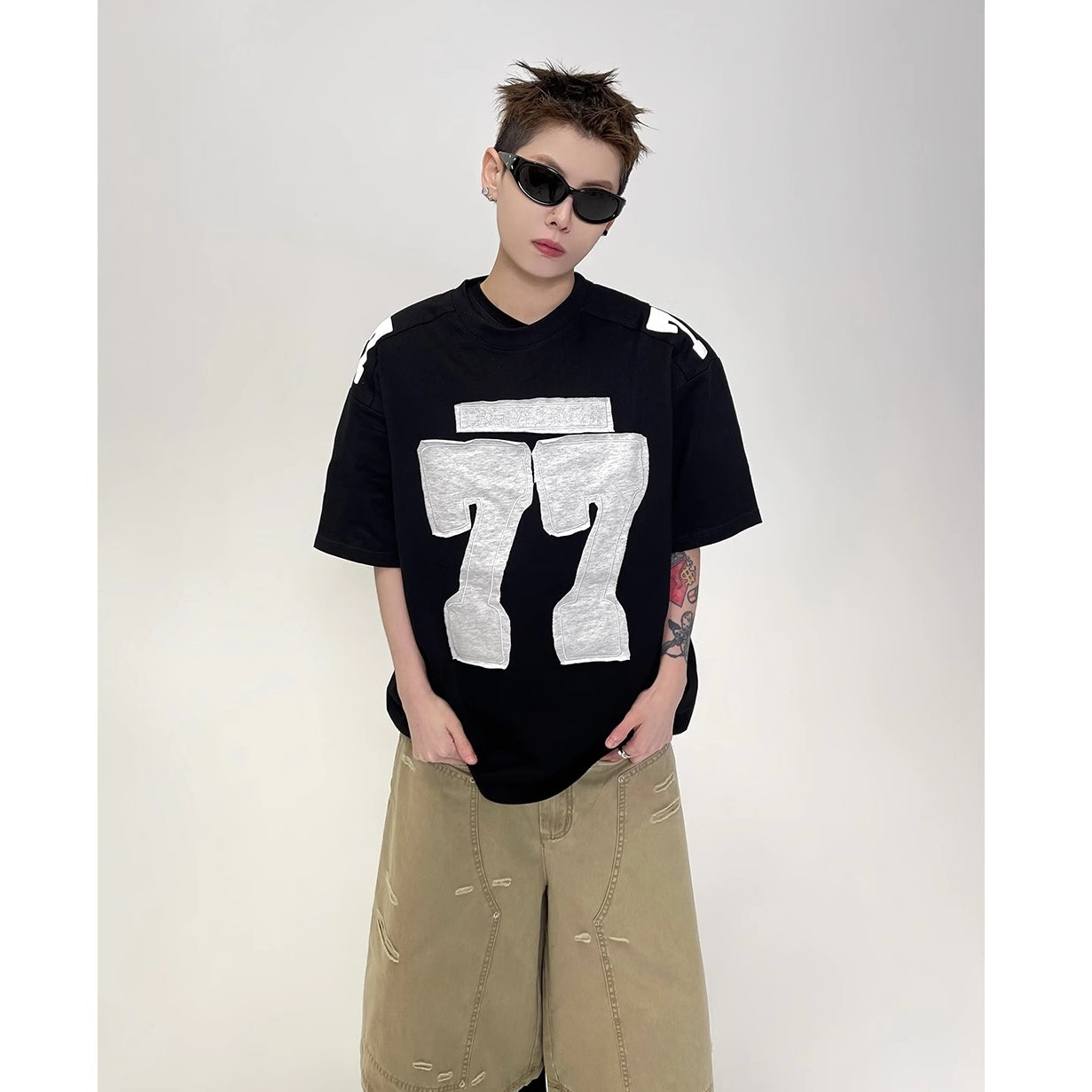 77 Patch Embroidered T-Shirt EAT152