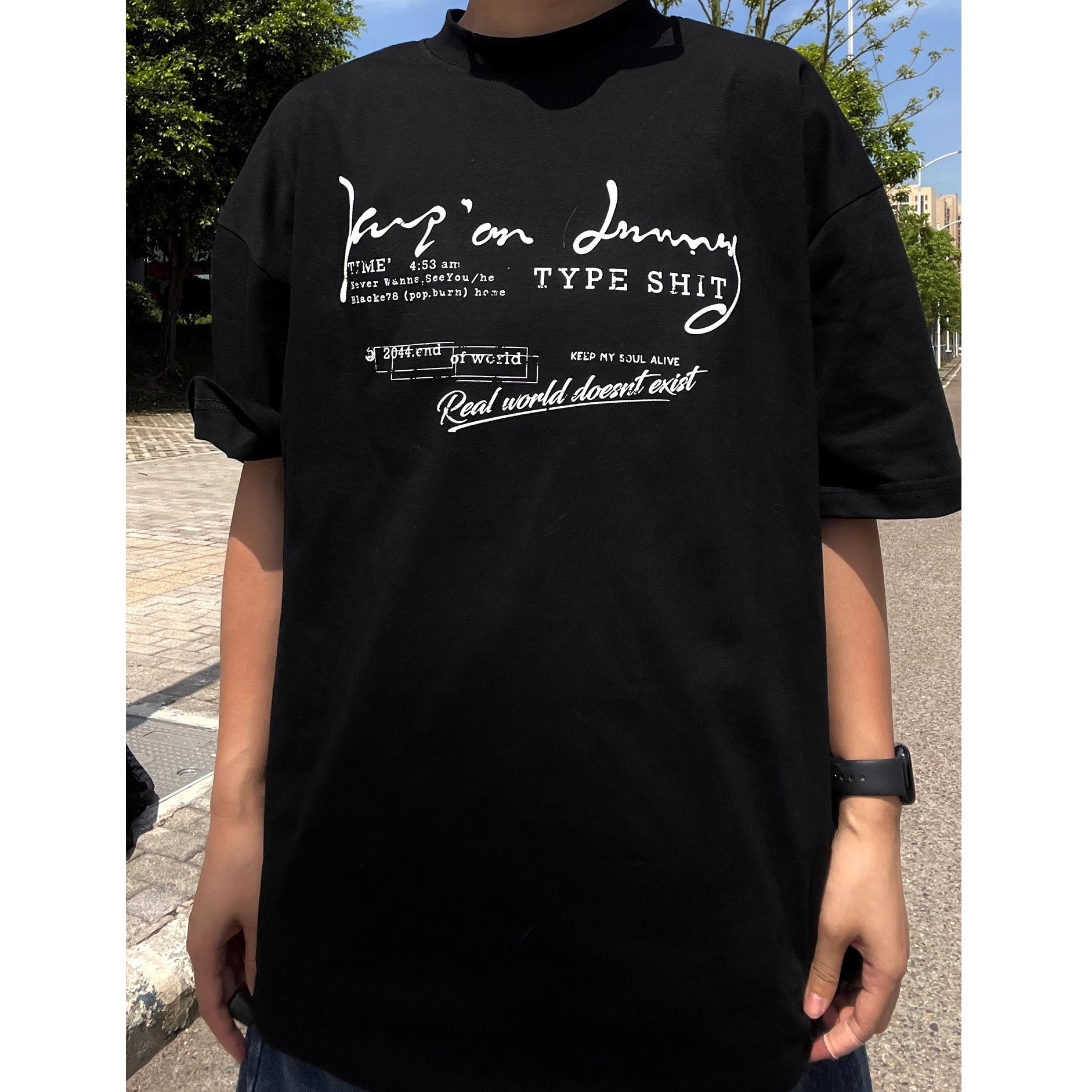 Letter Slogan Casual T-Shirt EAT176