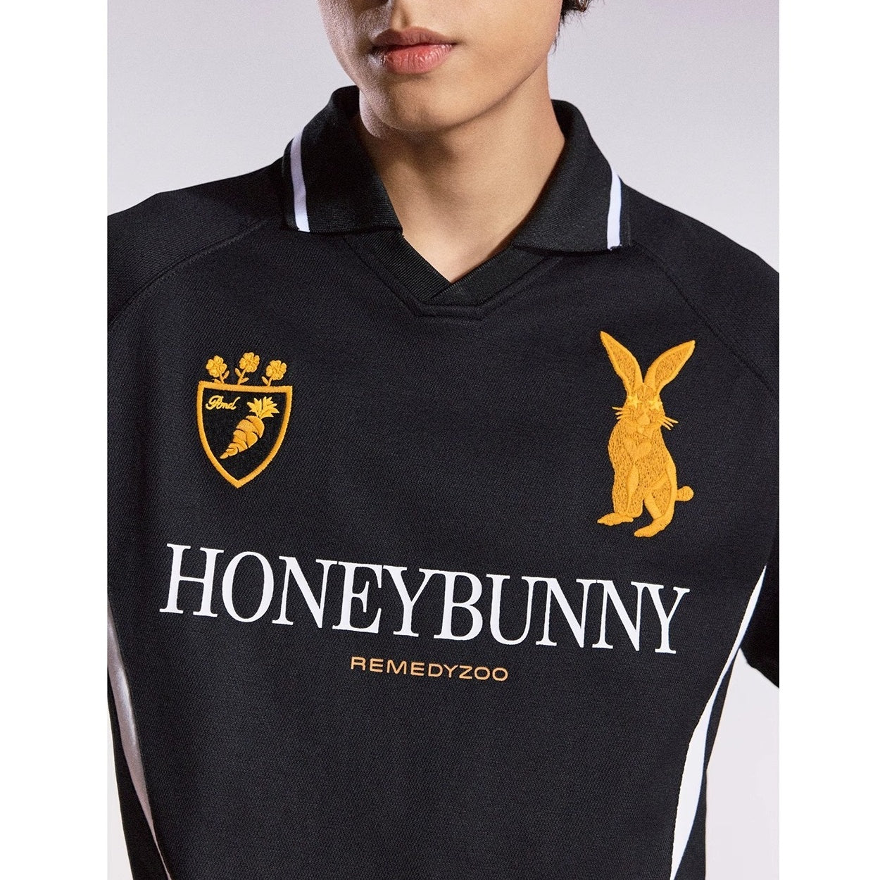 Honey Bunny Embroidery Polo Collar T-shirt MB7364