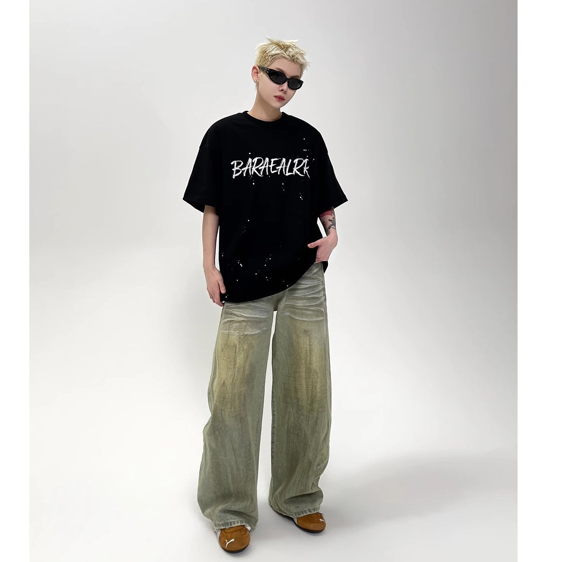 Splash Ink Letter T-Shirt EAT153
