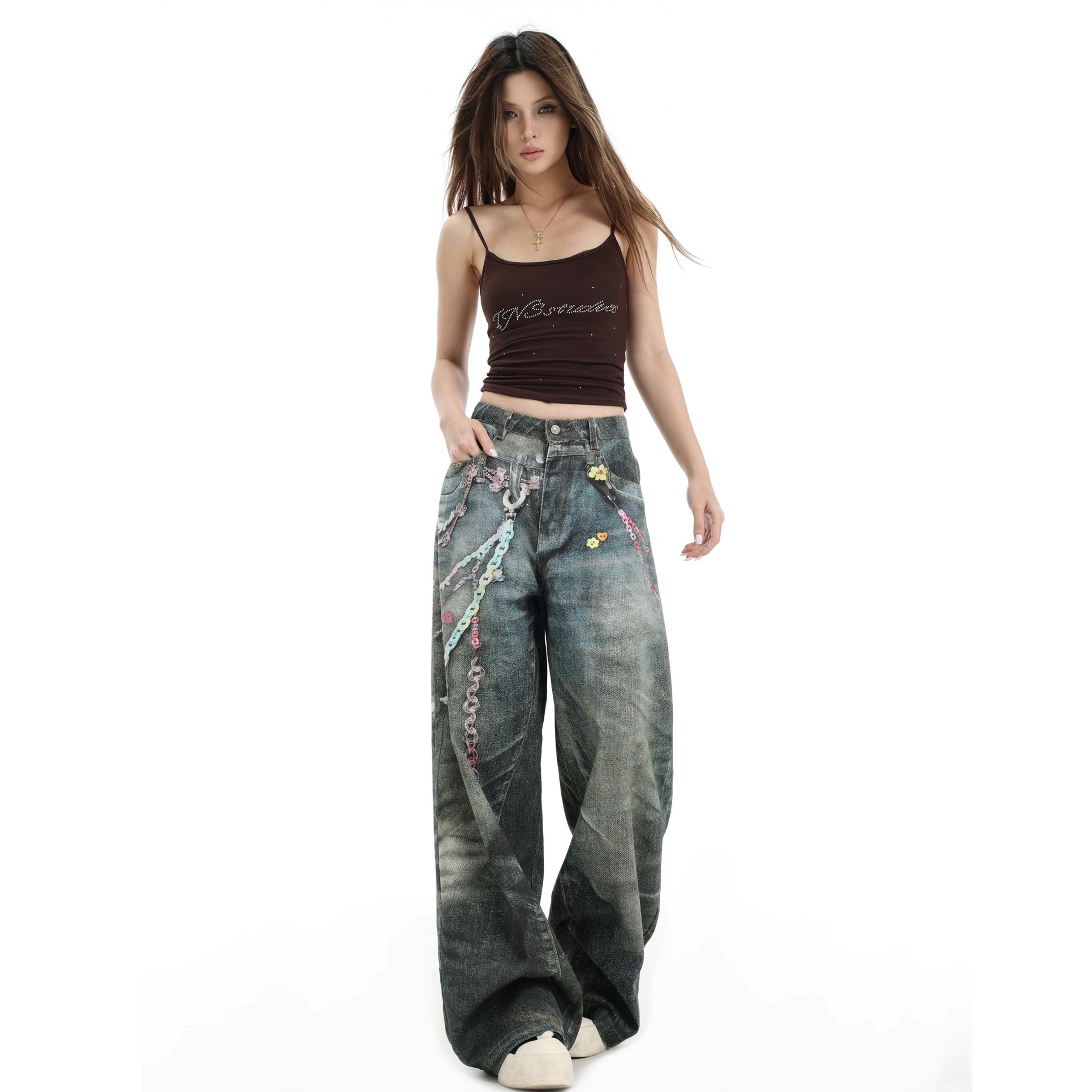 Direct Spray Candy Chain Print Jeans IN7061