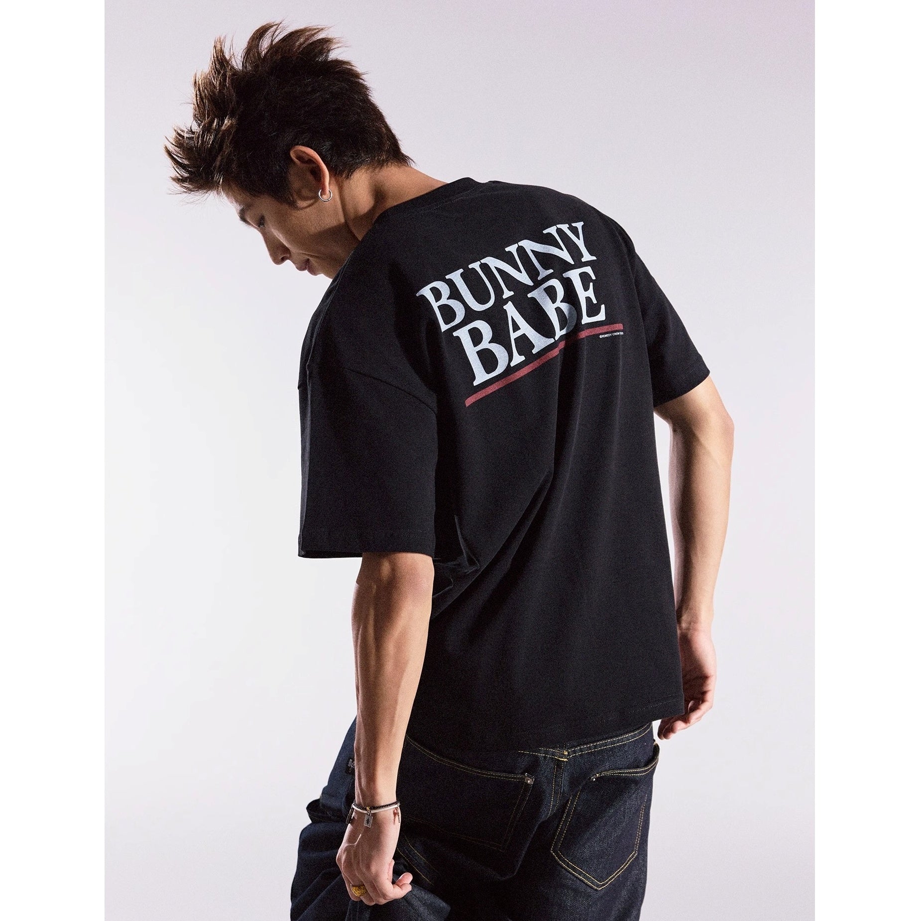 Fun Rabbit Treasure Print T-shirt MB7359