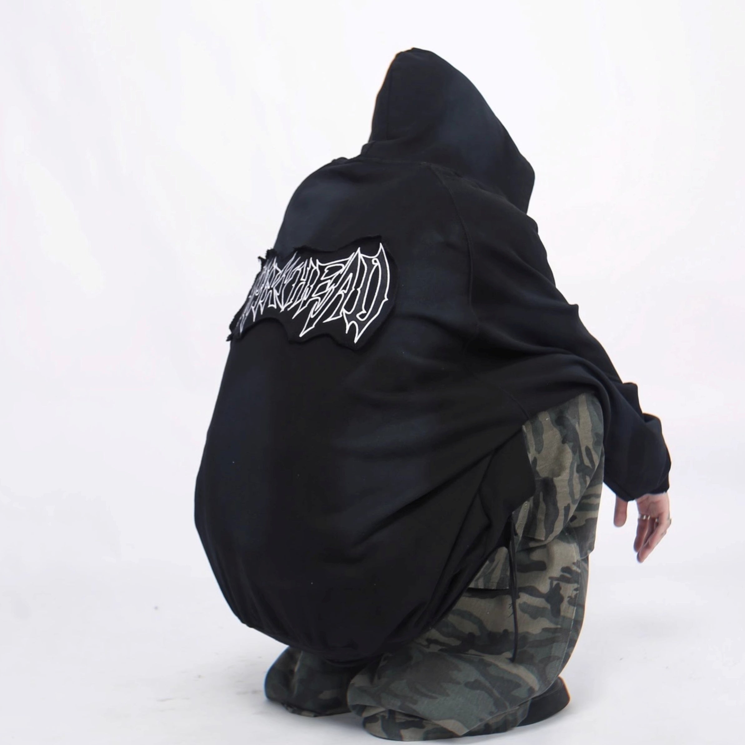 Vintage Distressed Hooded Zip-up Jacket MB7376