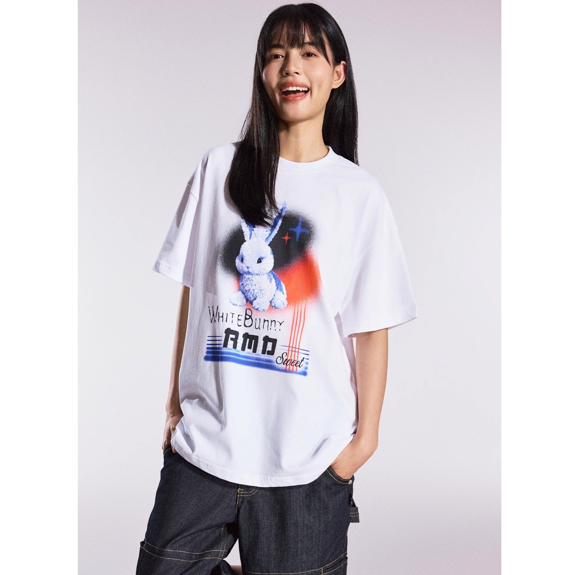 White Rabbit Print T-shirt MB7363