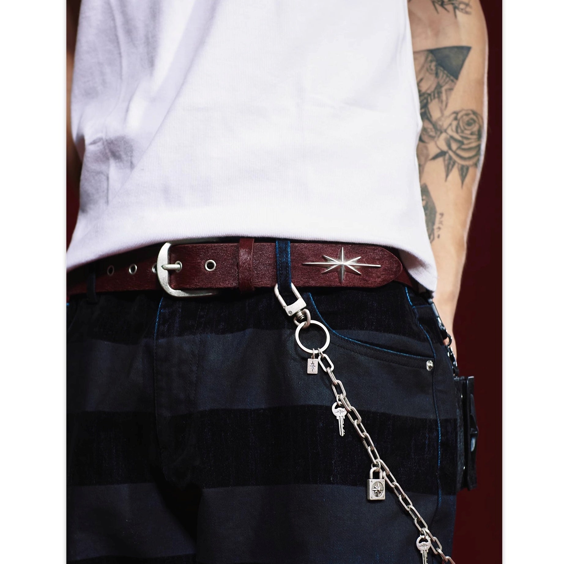 Metal Eight-pointed Star Belt MB7355