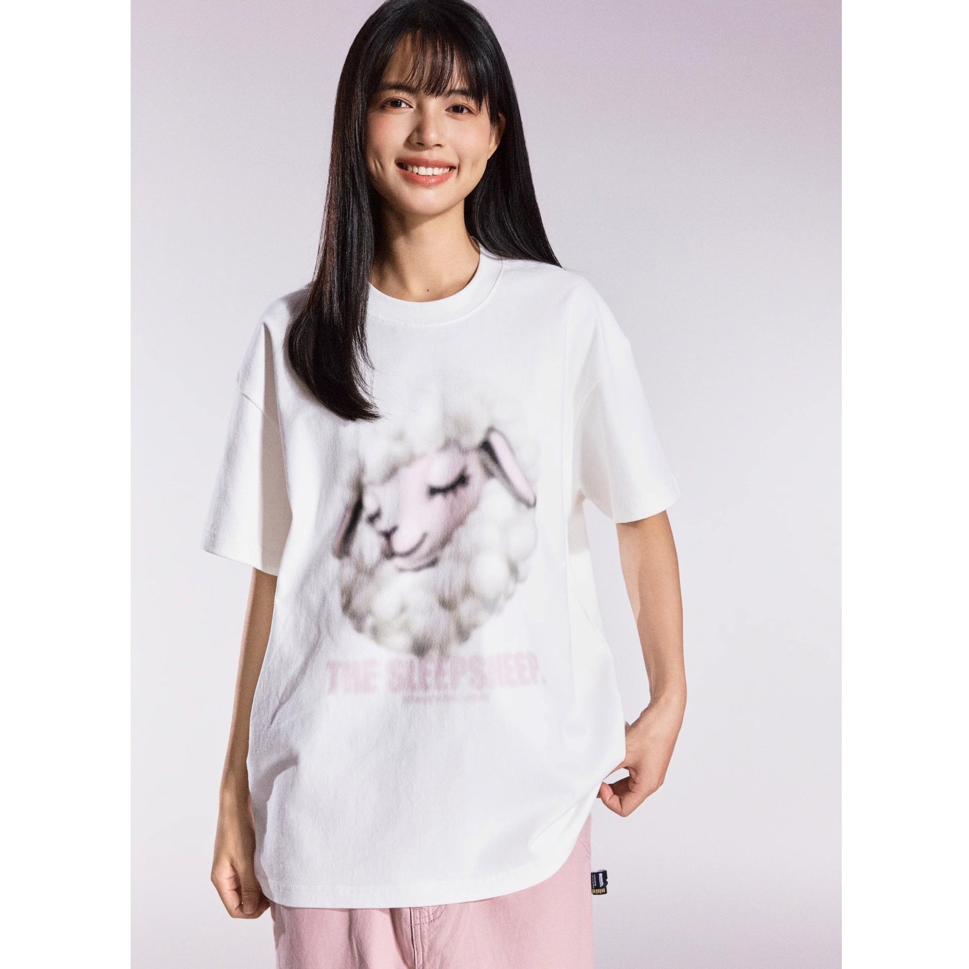 Cartoon Sheep Print T-shirts MB7366