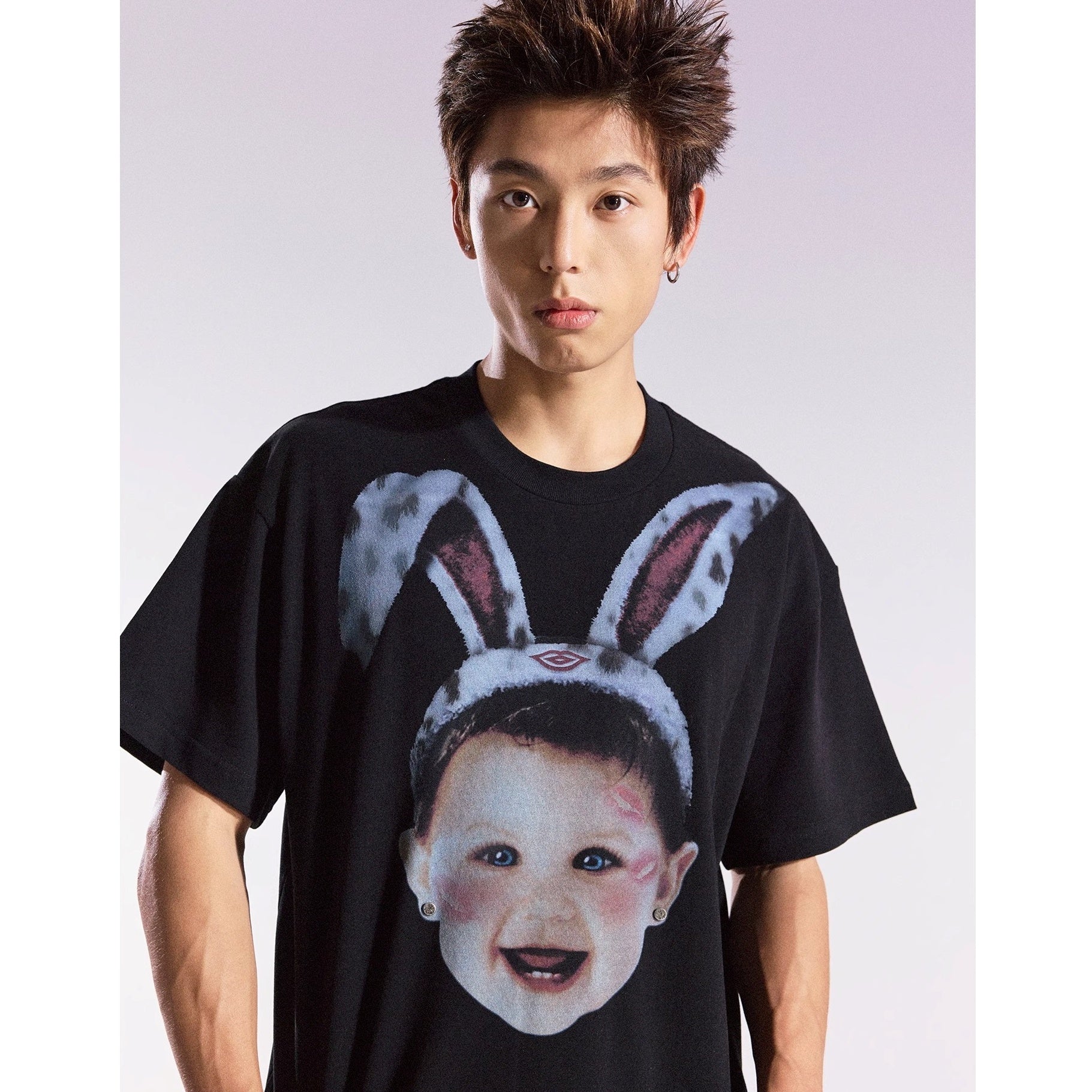 Fun Rabbit Treasure Print T-shirt MB7359