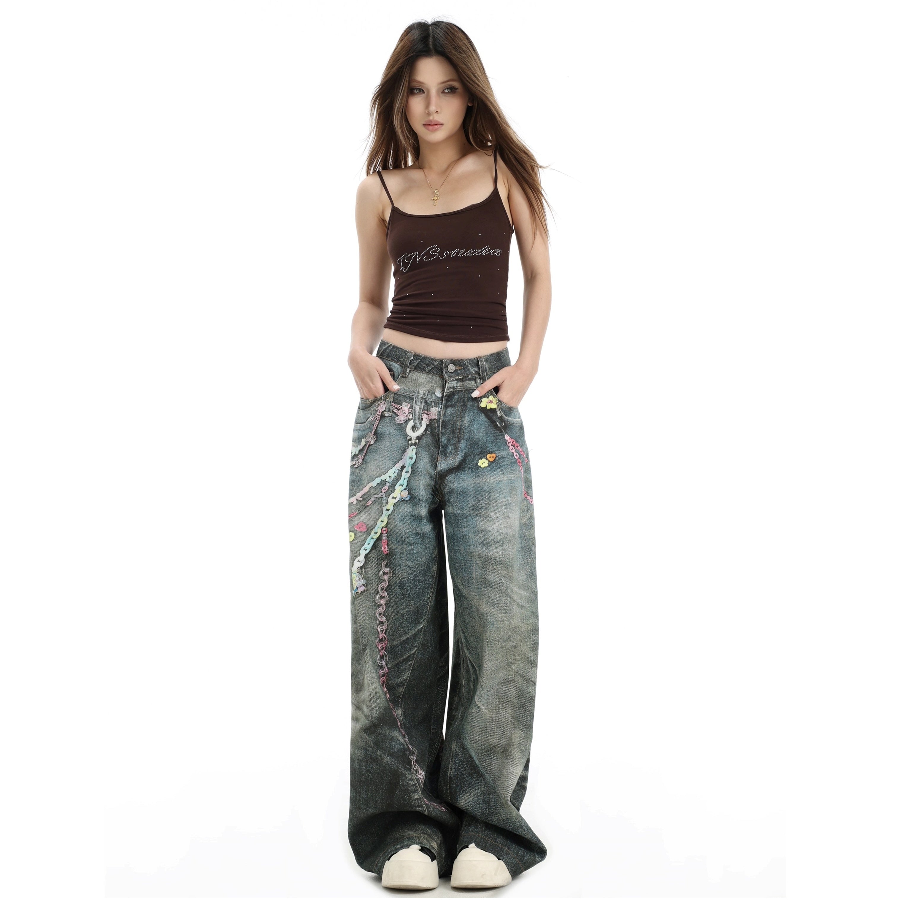 Direct Spray Candy Chain Print Jeans IN7061