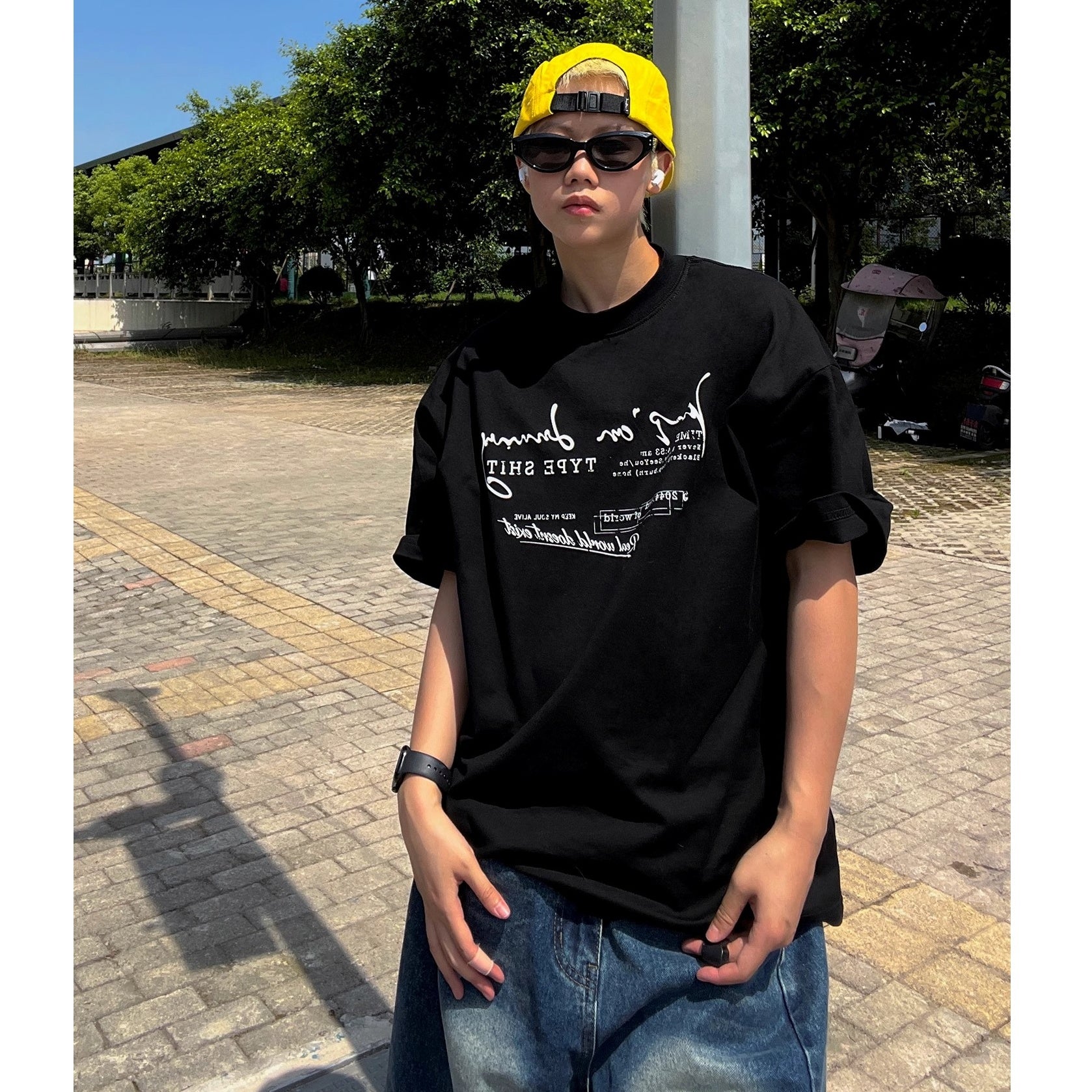 Letter Slogan Casual T-Shirt EAT176