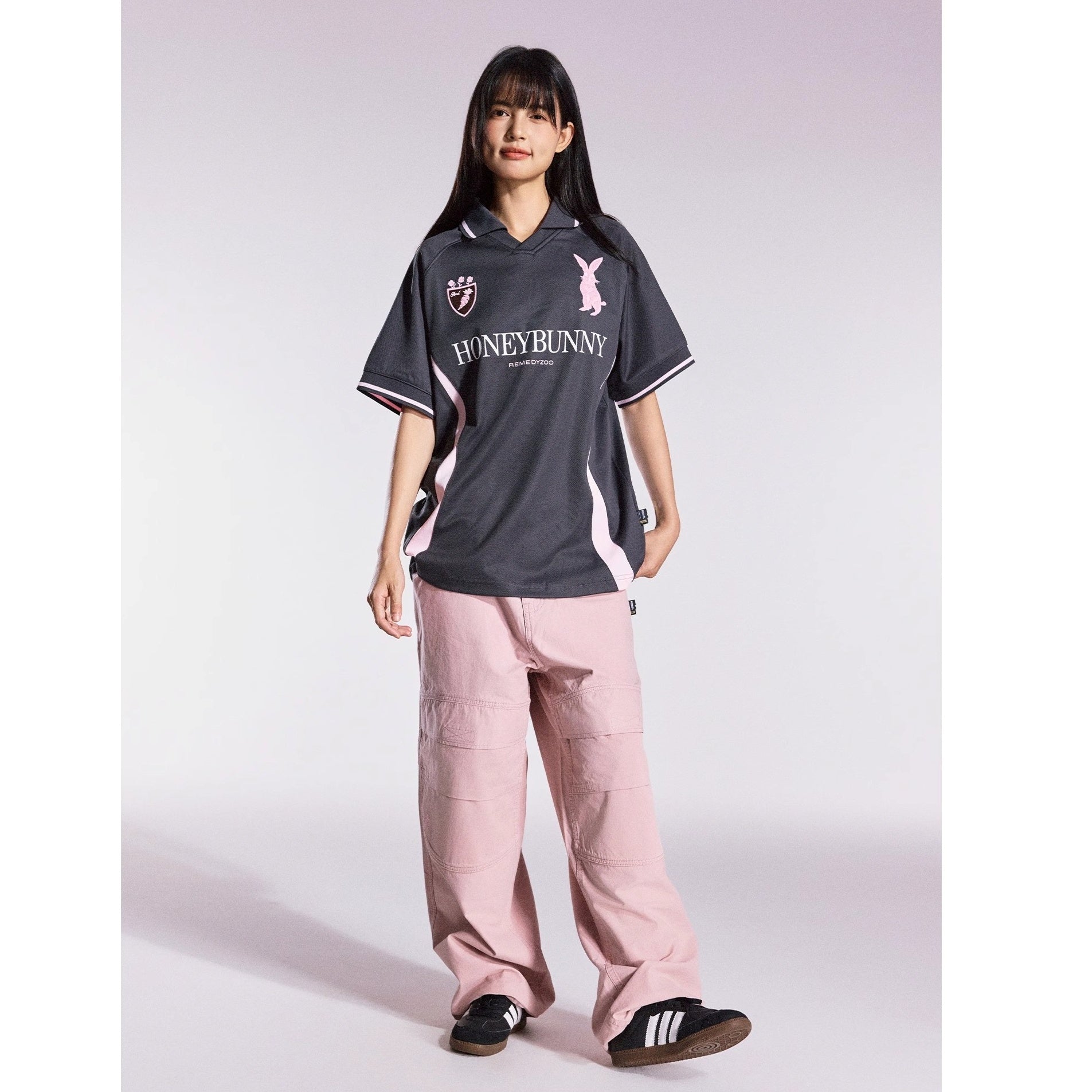 Honey Bunny Embroidery Polo Collar T-shirt MB7364