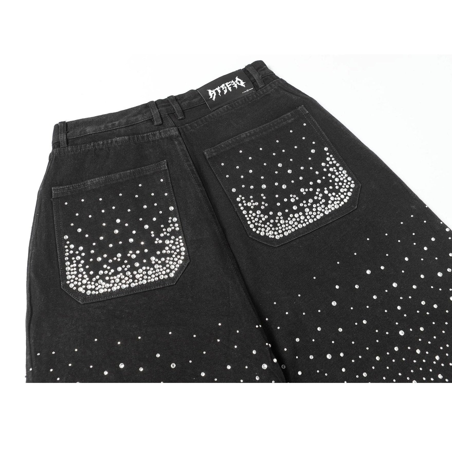 RhineStone Raw Edge Denim Half Shorts MB7352
