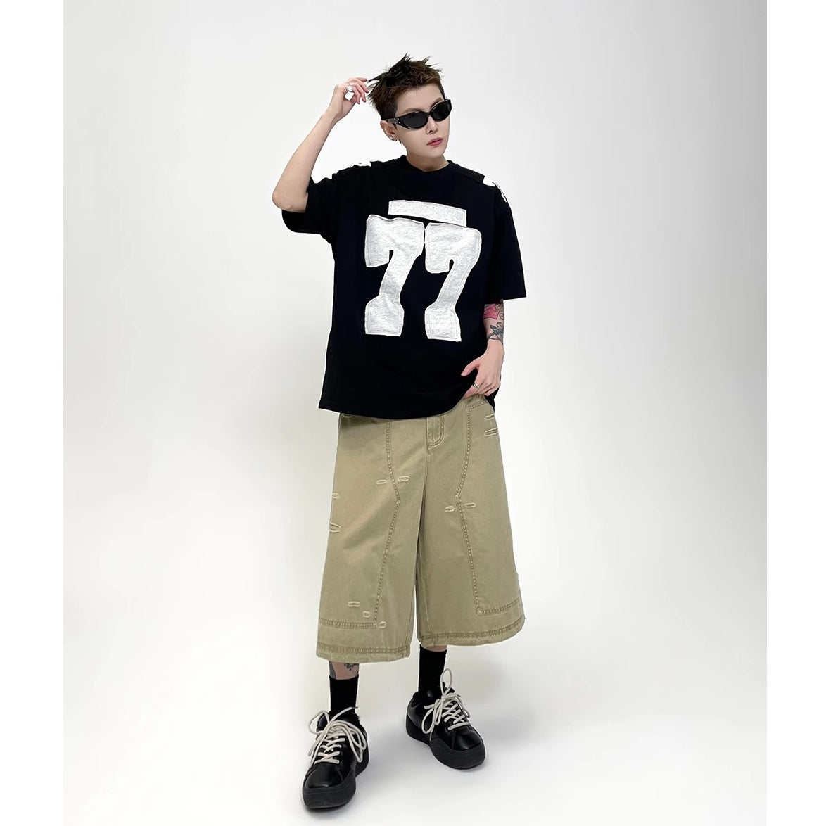 77 Patch Embroidered T-Shirt EAT152