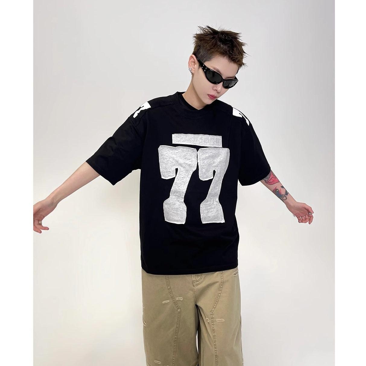 77 Patch Embroidered T-Shirt EAT152