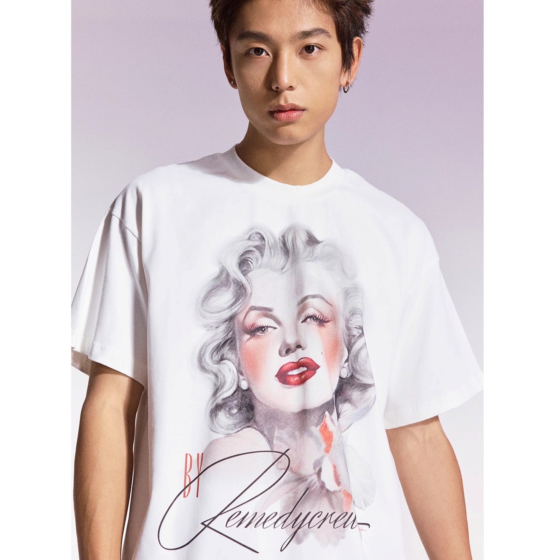 Monroe Retro Loose Crew Neck T-shirt MB7356