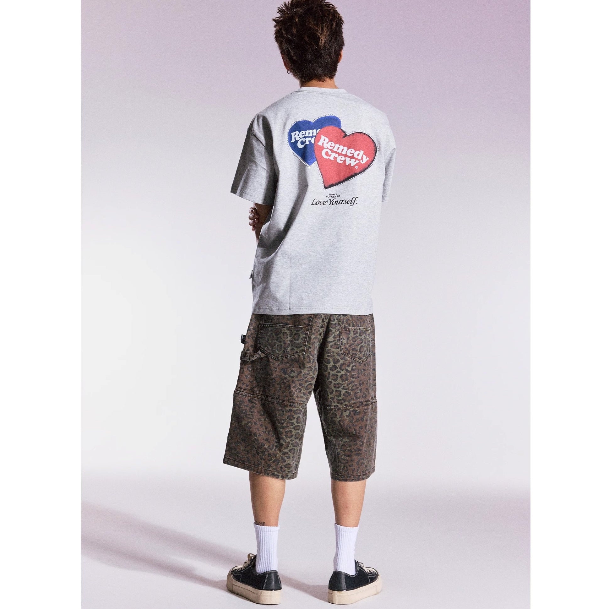 Heart Rhinestone Loose T-shirt MB7365