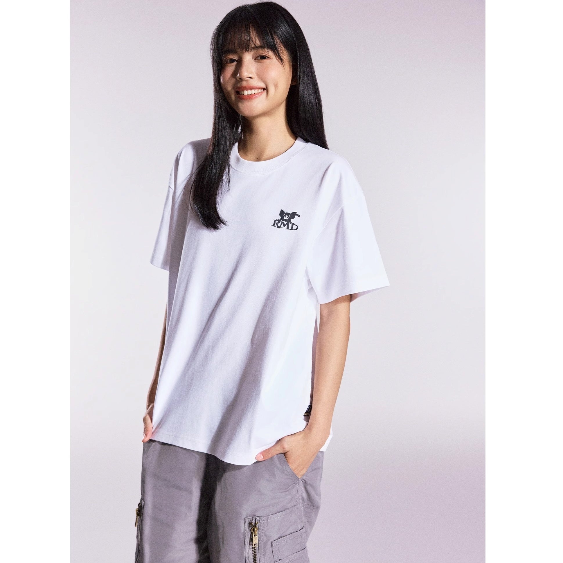 Funny Black Pig Print T-shirt MB7358