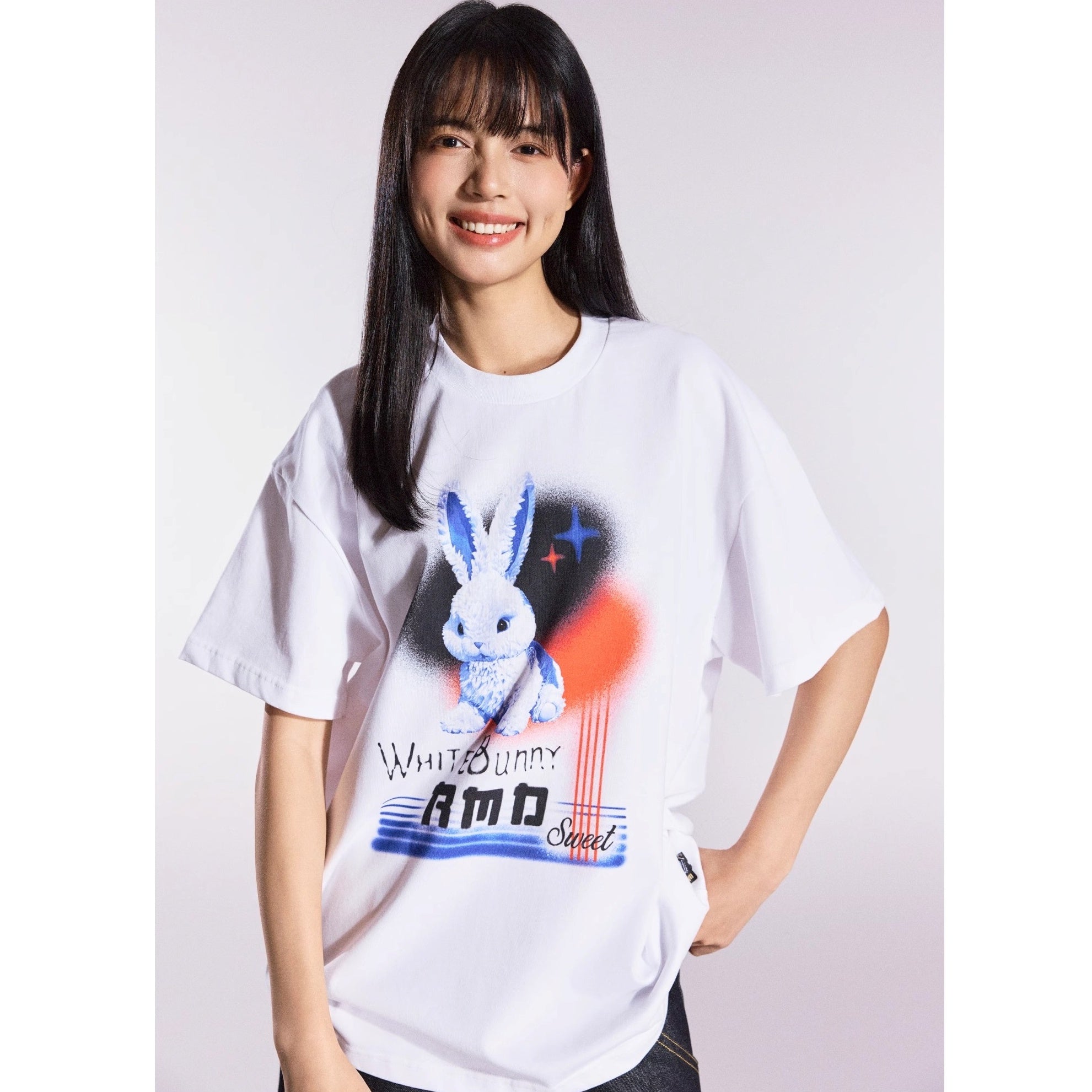 White Rabbit Print T-shirt MB7363
