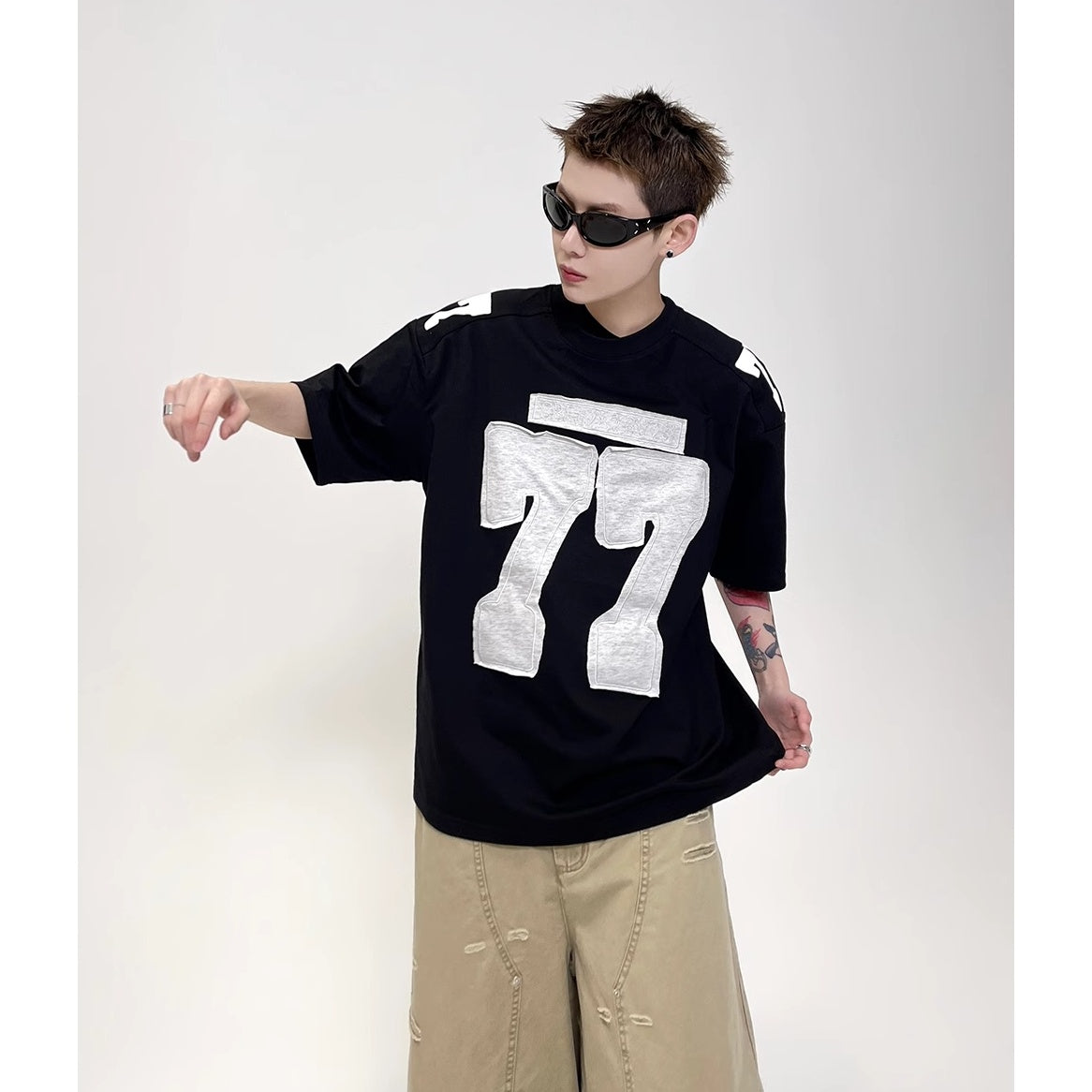 77 Patch Embroidered T-Shirt EAT152