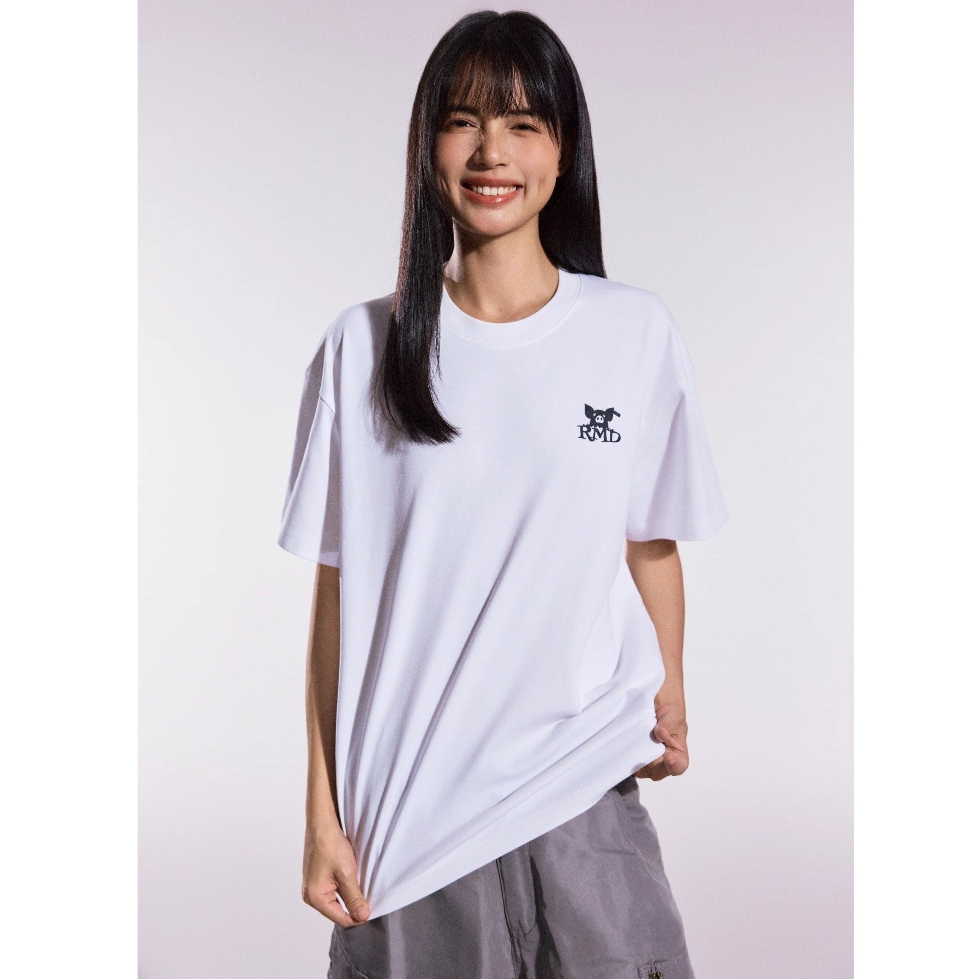 Funny Black Pig Print T-shirt MB7358