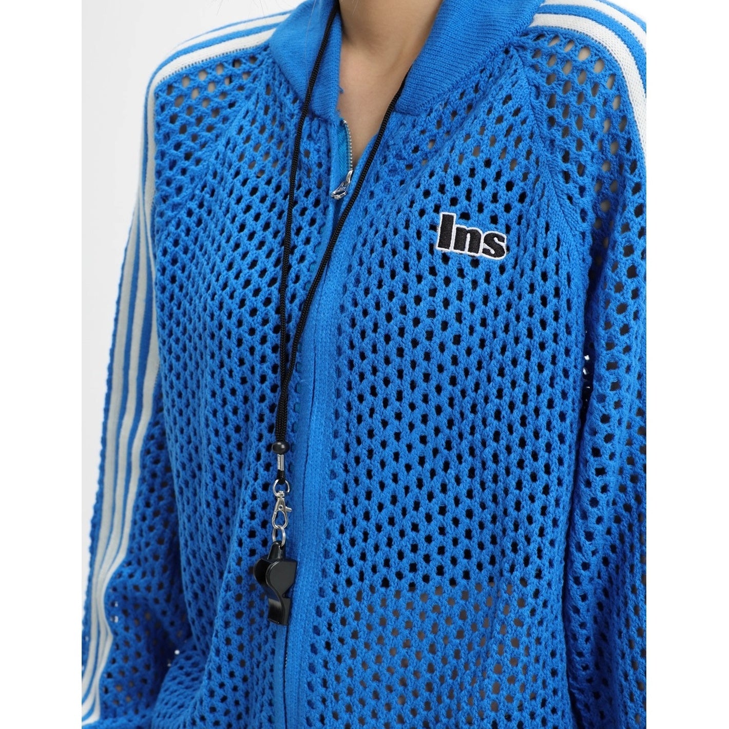 Raglan Mesh Cutout Cardigan Jacket IN7076