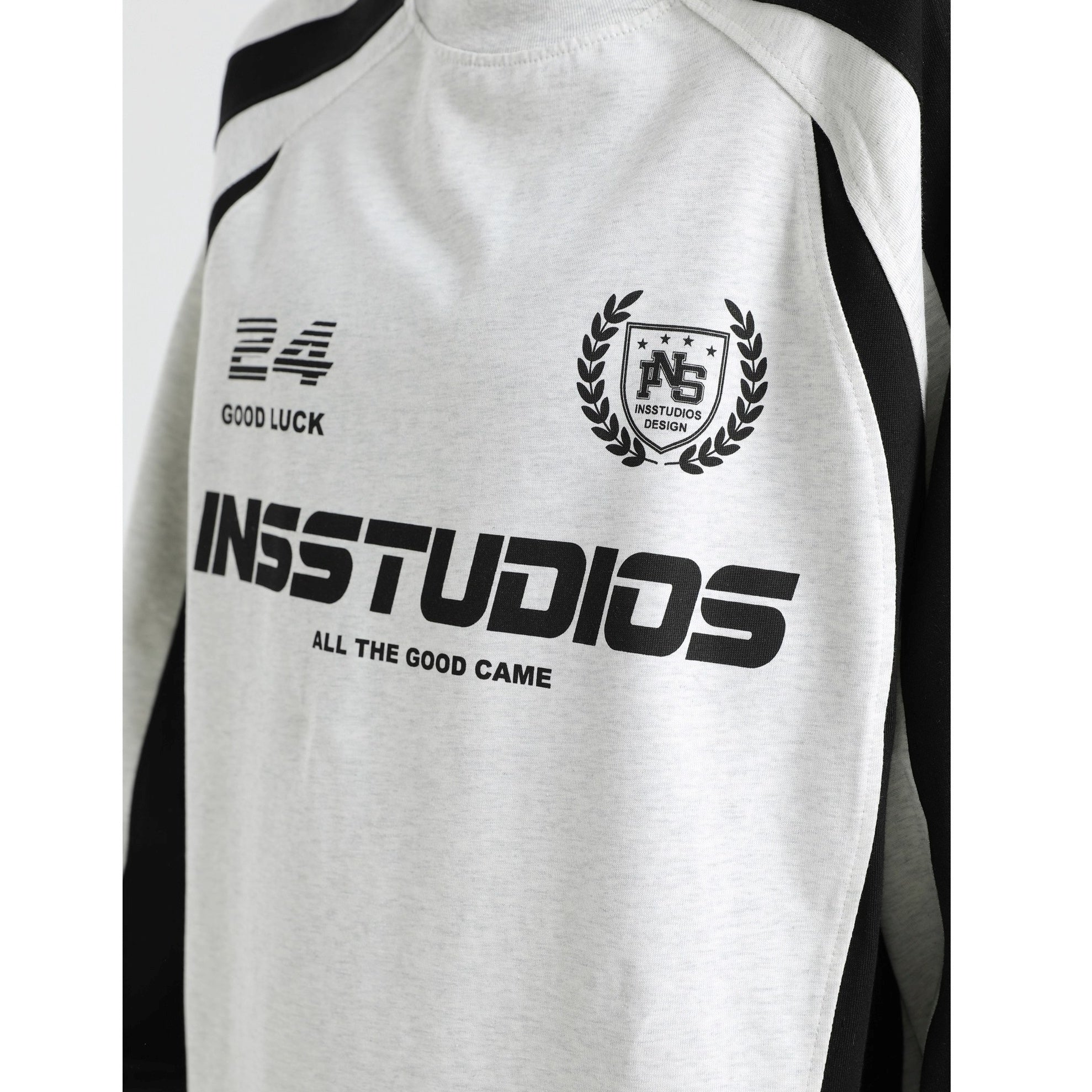 Contrasting Stitching Racing LOGO Long Sleeve T-shirt IN7074