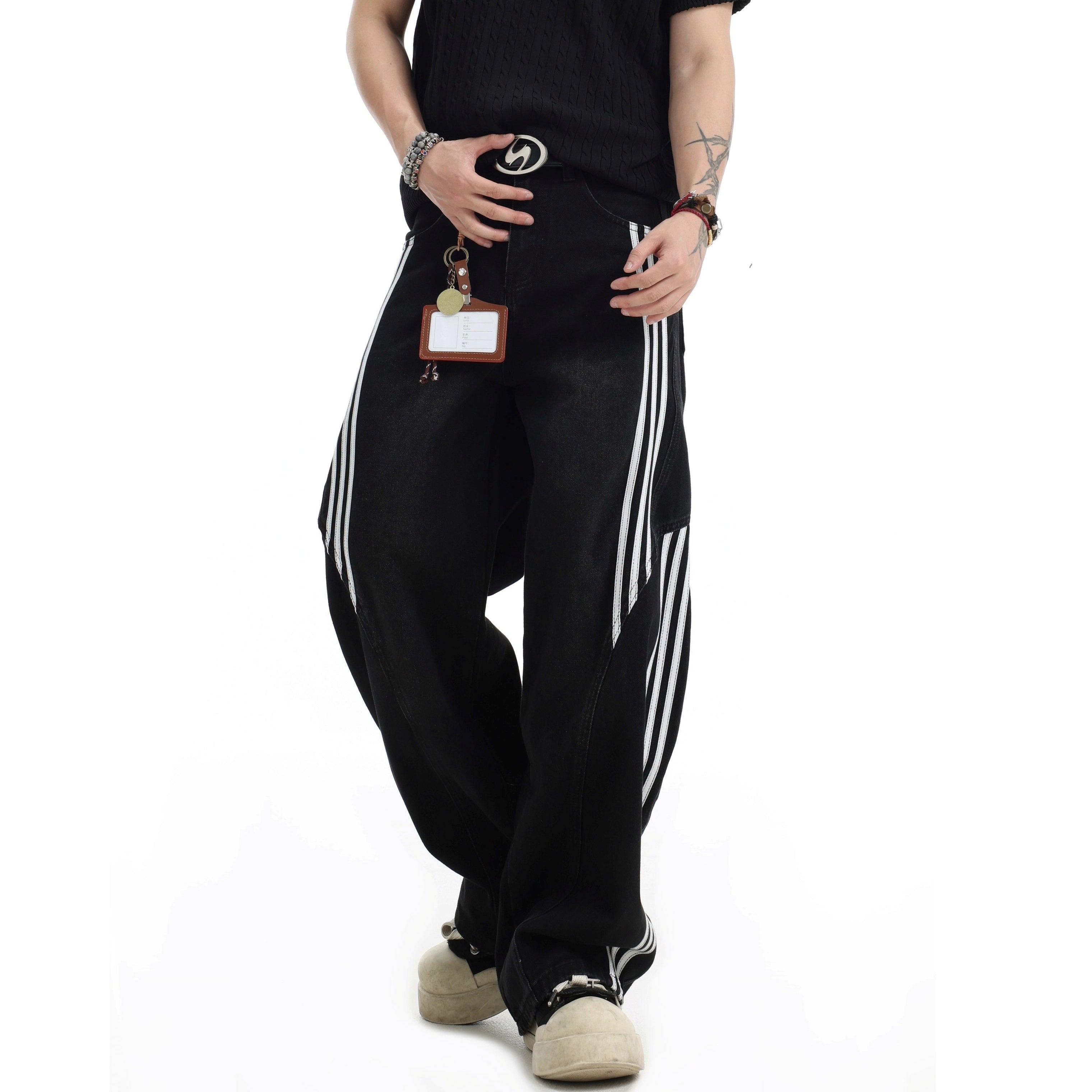 Three-bar Striped Wash Curve Jeans IN7060