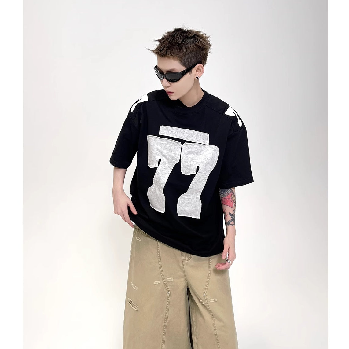 77 Patch Embroidered T-Shirt EAT152