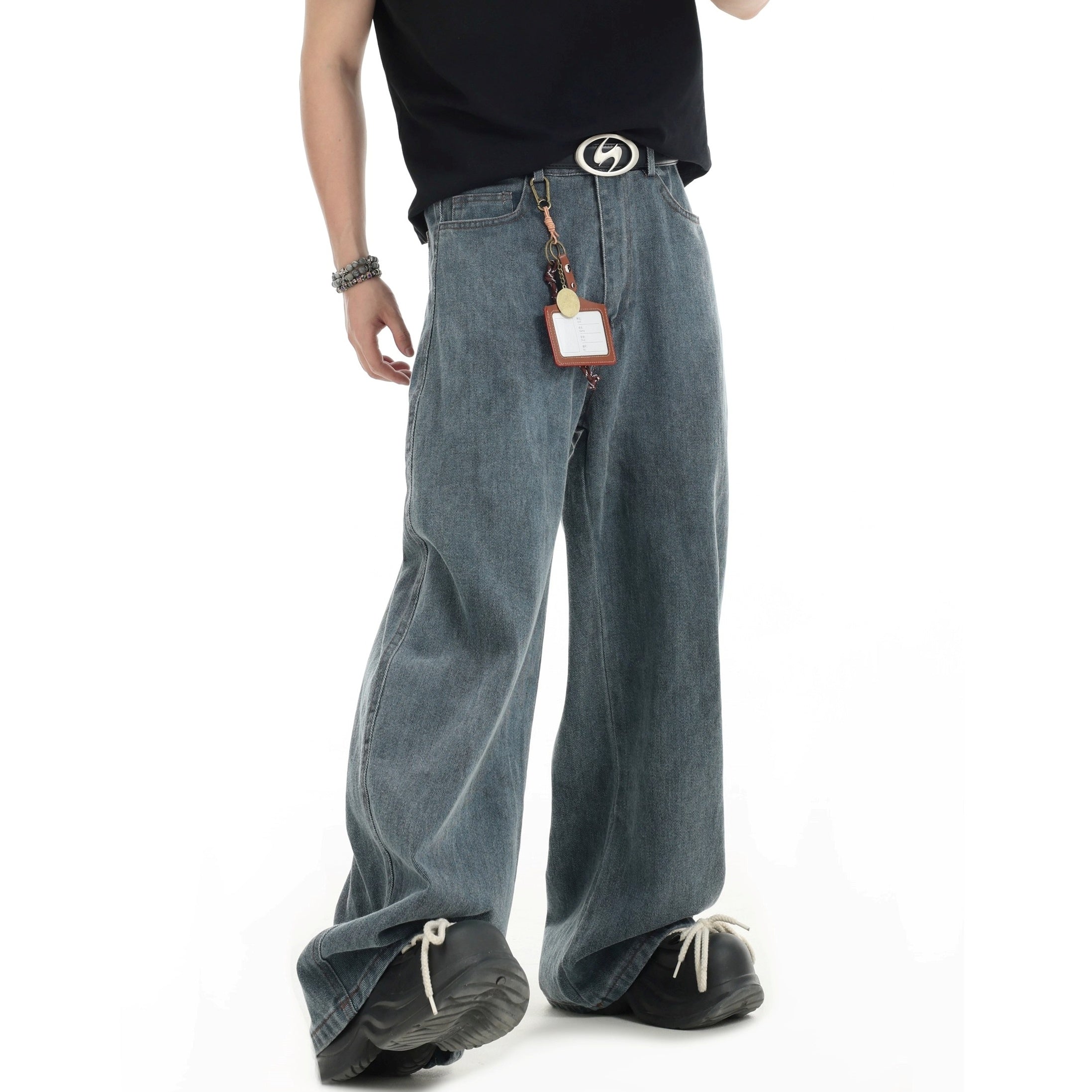 Splashed Ink Tie-dye Wide-Leg Jeans IN7070