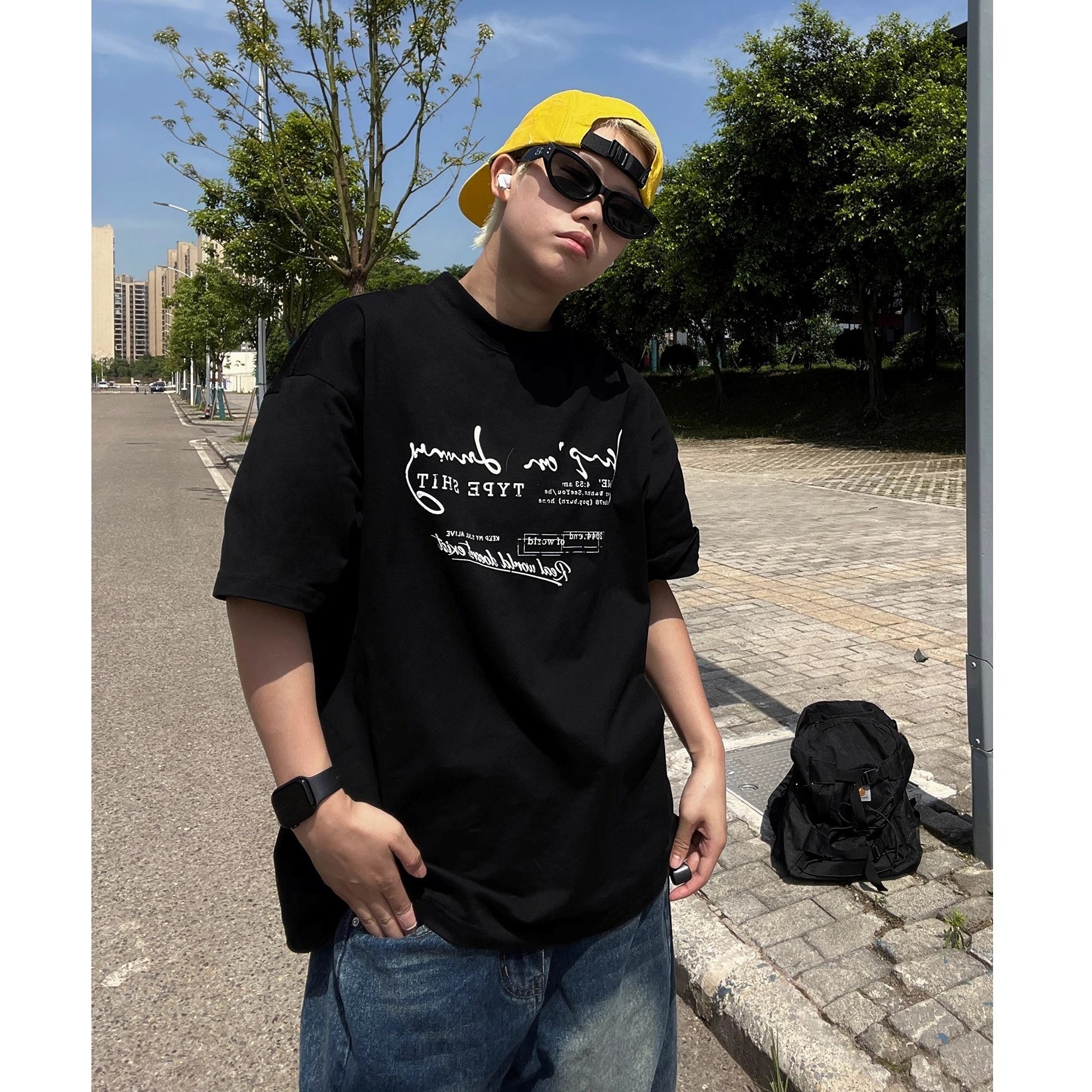Letter Slogan Casual T-Shirt EAT176