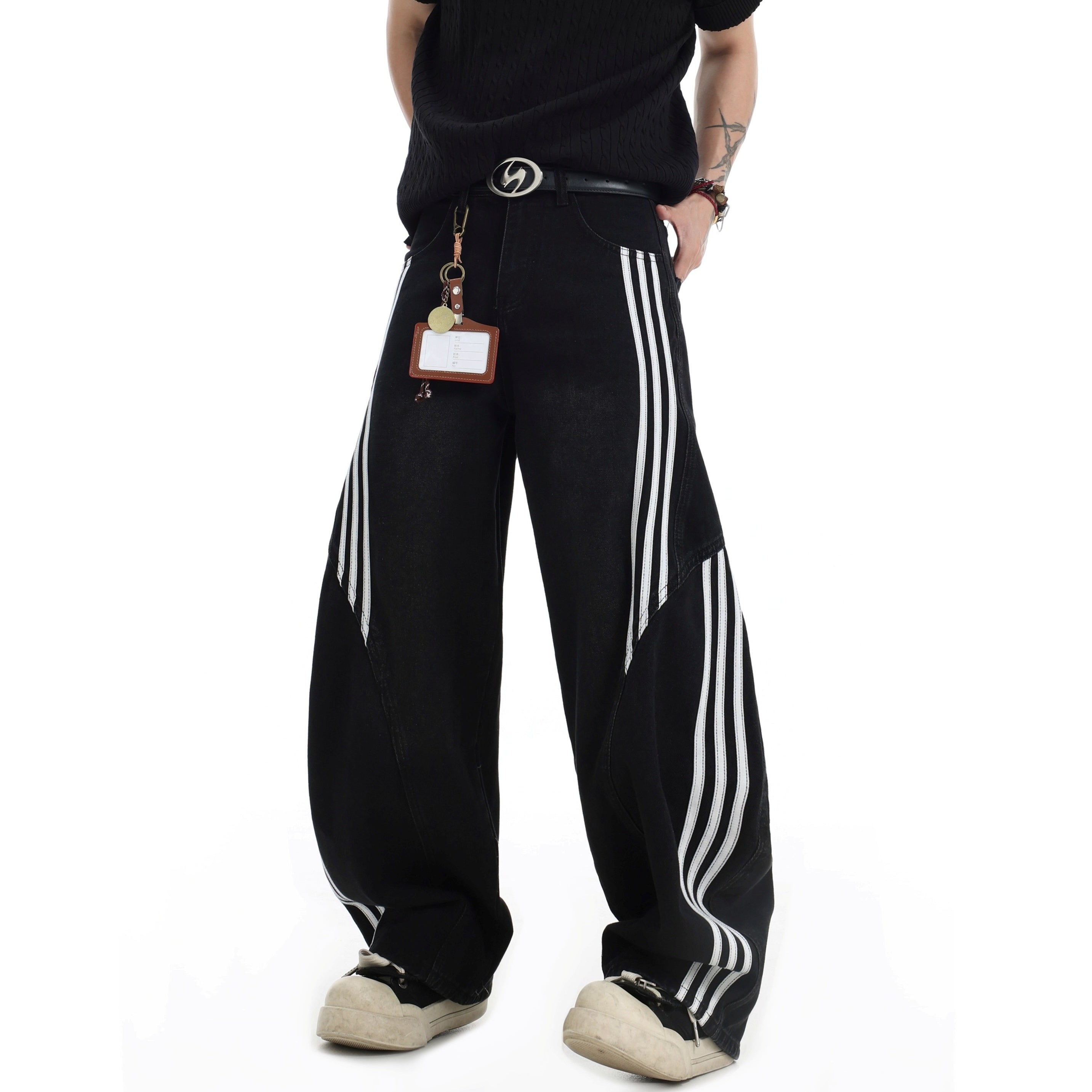 Three-bar Striped Wash Curve Jeans IN7060