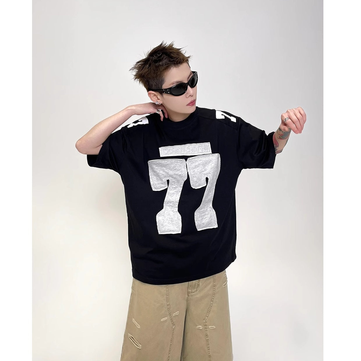 77 Patch Embroidered T-Shirt EAT152