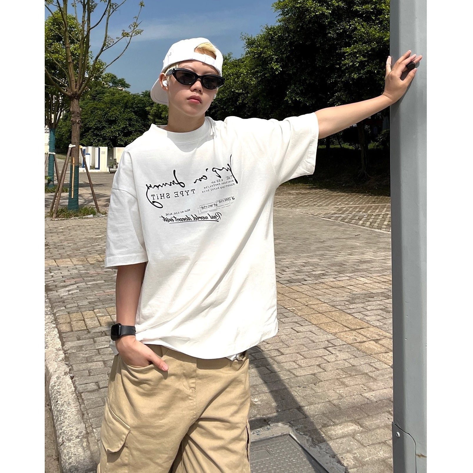 Letter Slogan Casual T-Shirt EAT176