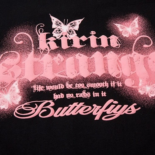 Neck Chain Butterfly Print T-shirt NH7005