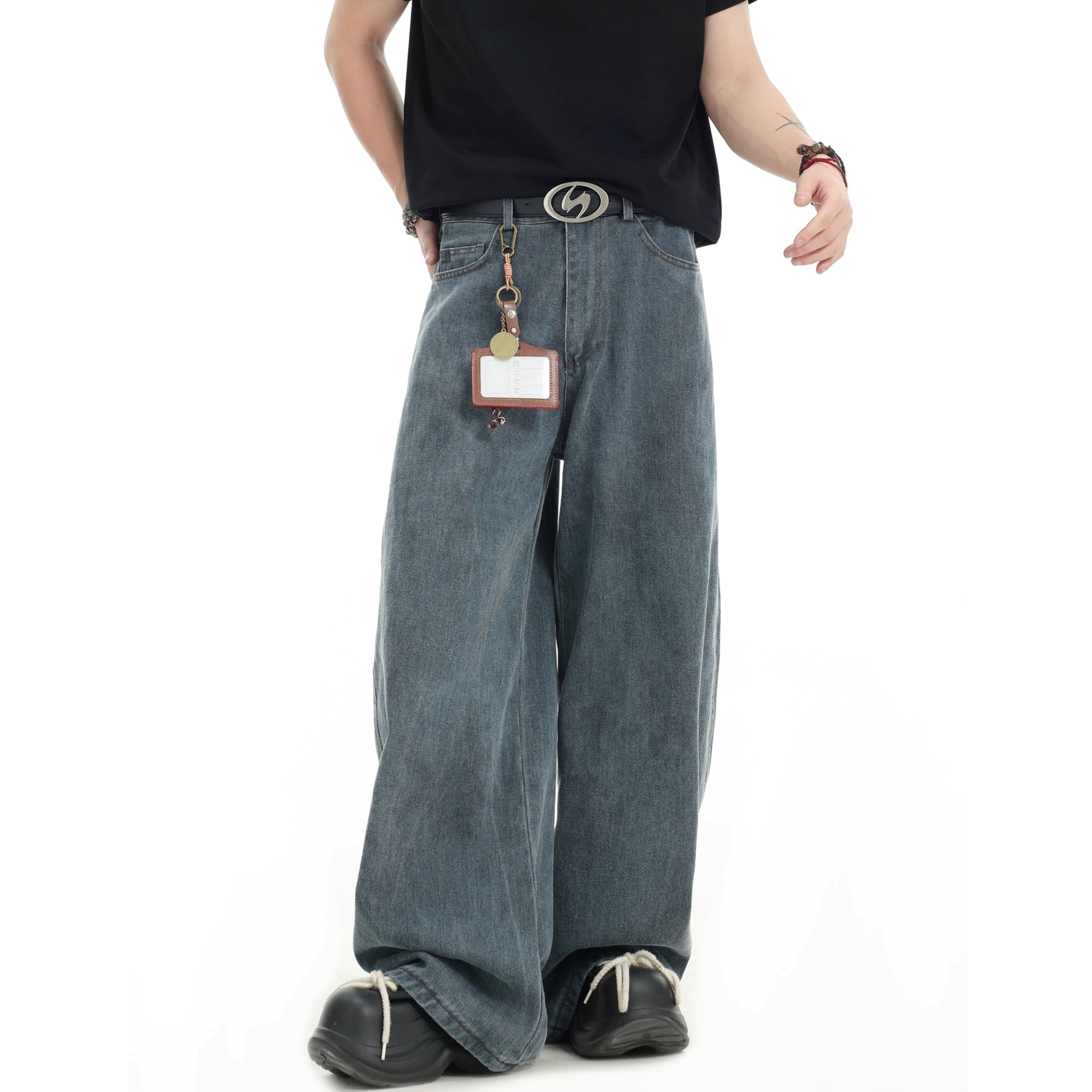 Splashed Ink Tie-dye Wide-Leg Jeans IN7070