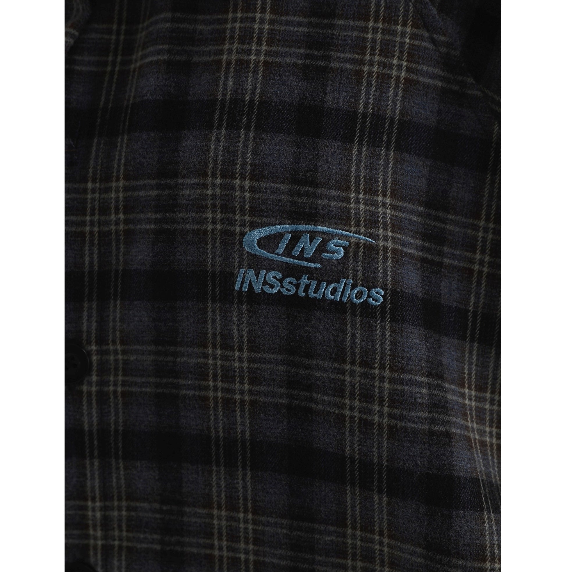 Three-bar Plaid Loose Shirt IN7077