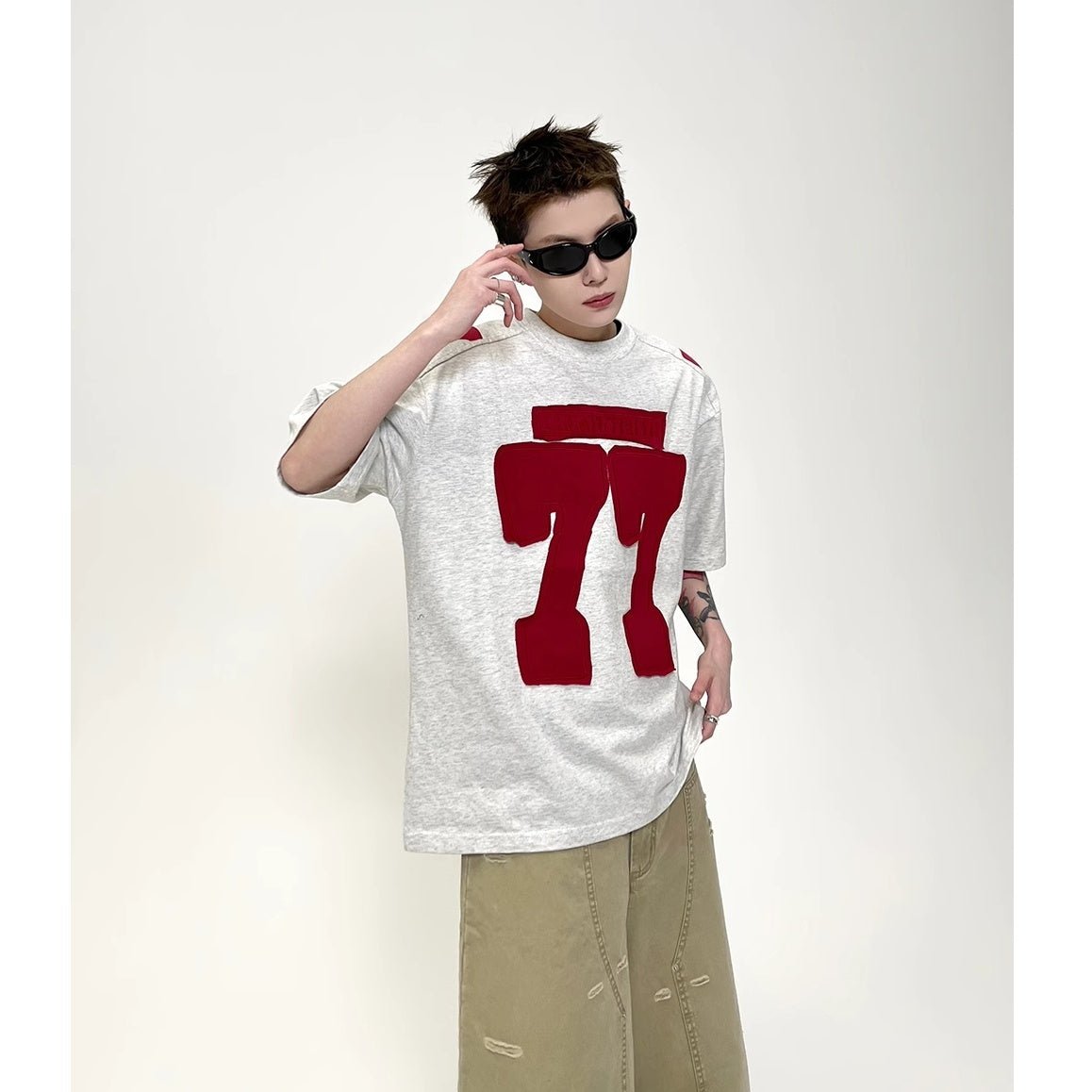 77 Patch Embroidered T-Shirt EAT152