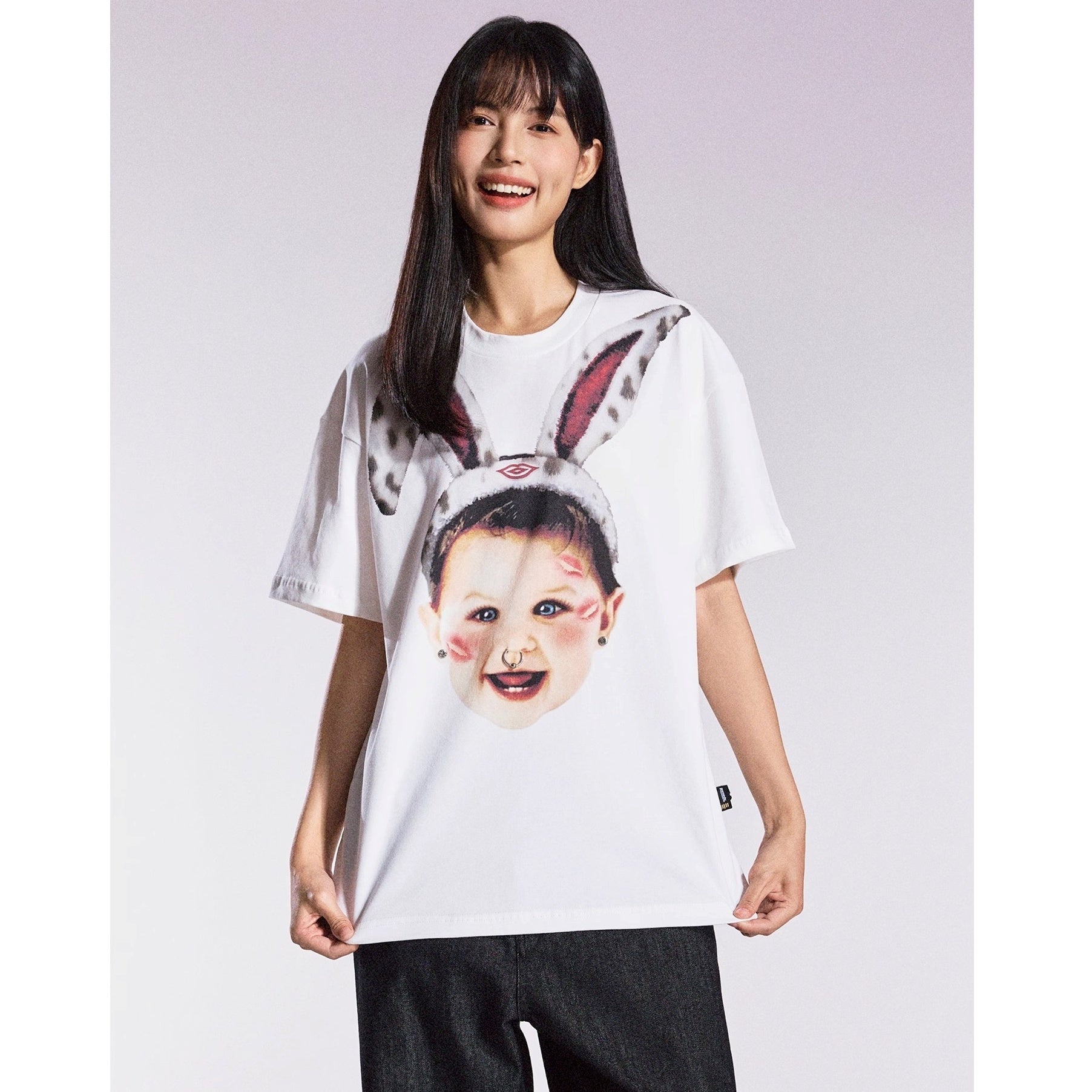 Fun Rabbit Treasure Print T-shirt MB7359
