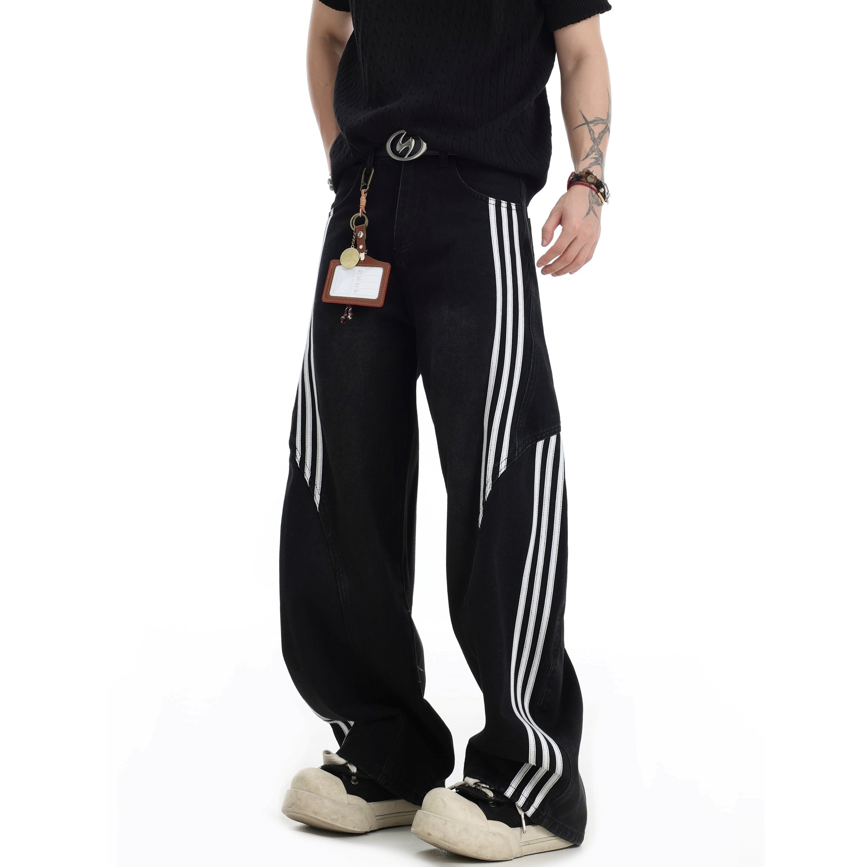Three-bar Striped Wash Curve Jeans IN7060