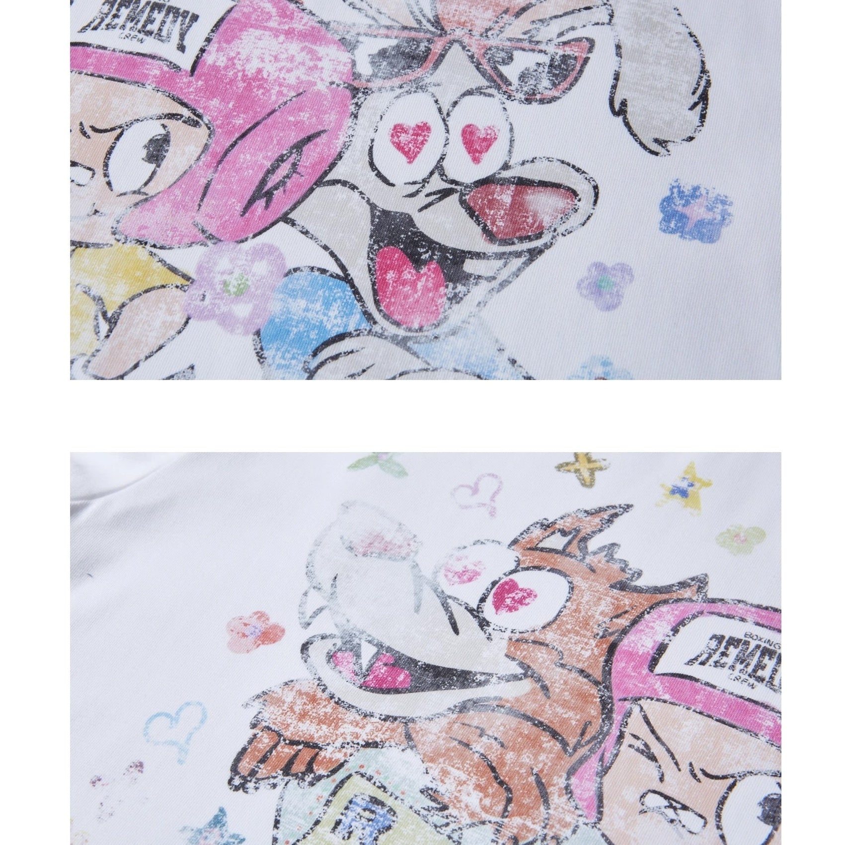 Cartoon Graffiti Three Brothers Loose T-shirt MB7357