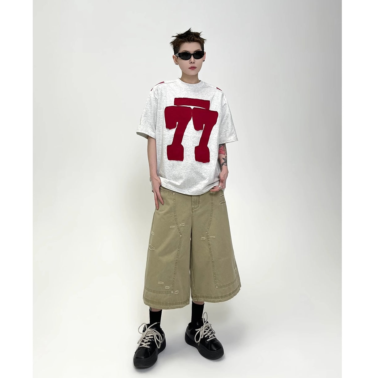 77 Patch Embroidered T-Shirt EAT152