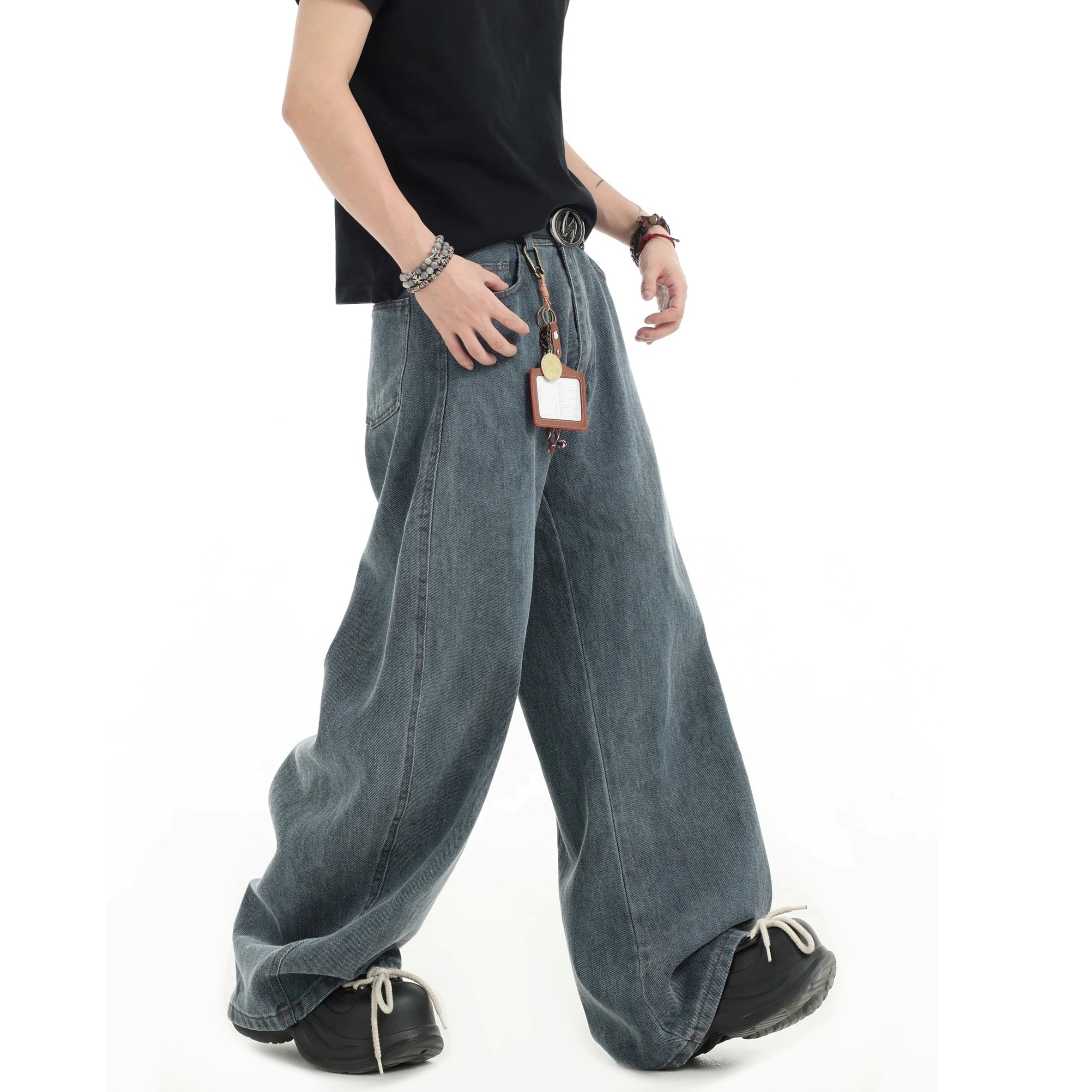 Splashed Ink Tie-dye Wide-Leg Jeans IN7070